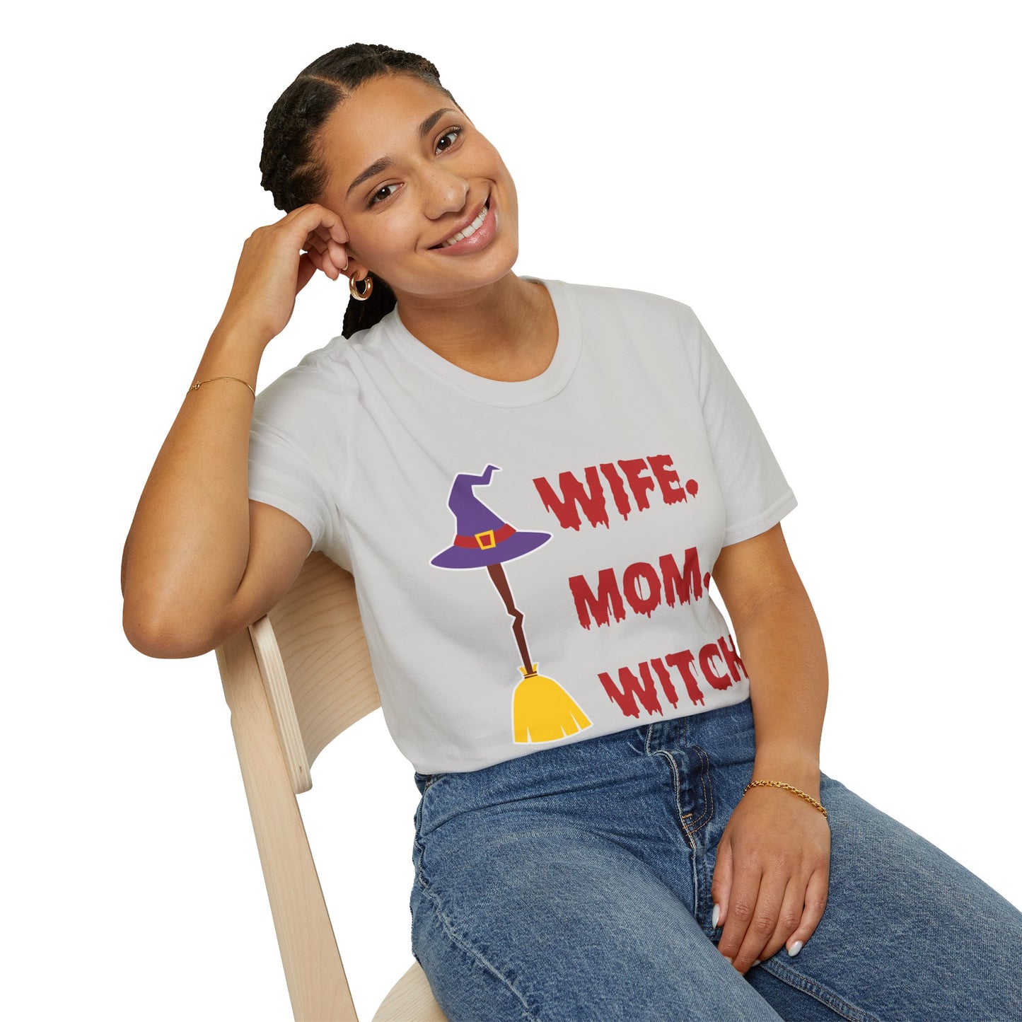 Spooky ‘Wife. Mom. Witch.’ Halloween Tee - Fun & Festive Holiday Apparel