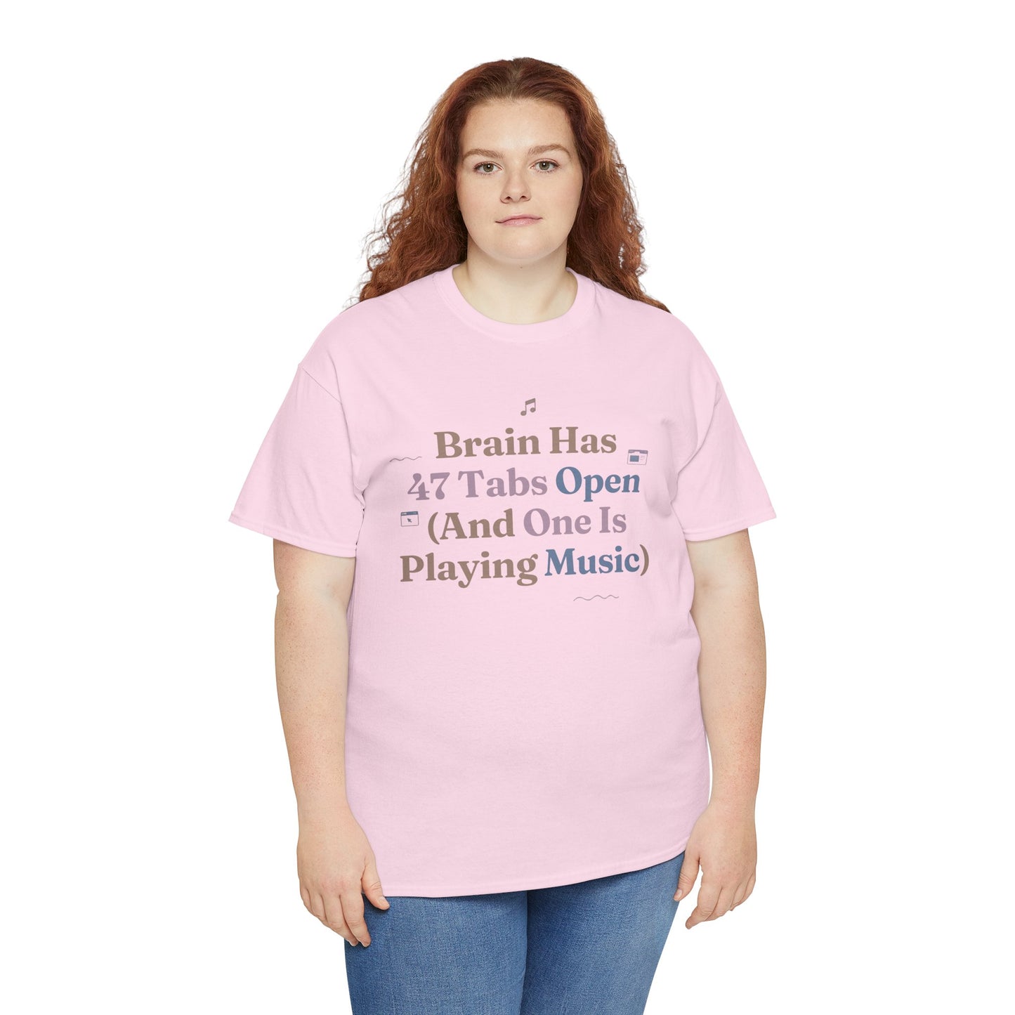 ADHD Lofi Aesthetic: 'Brain Has 47 Tabs Open (And One Is Playing Music)' Graphic Tee