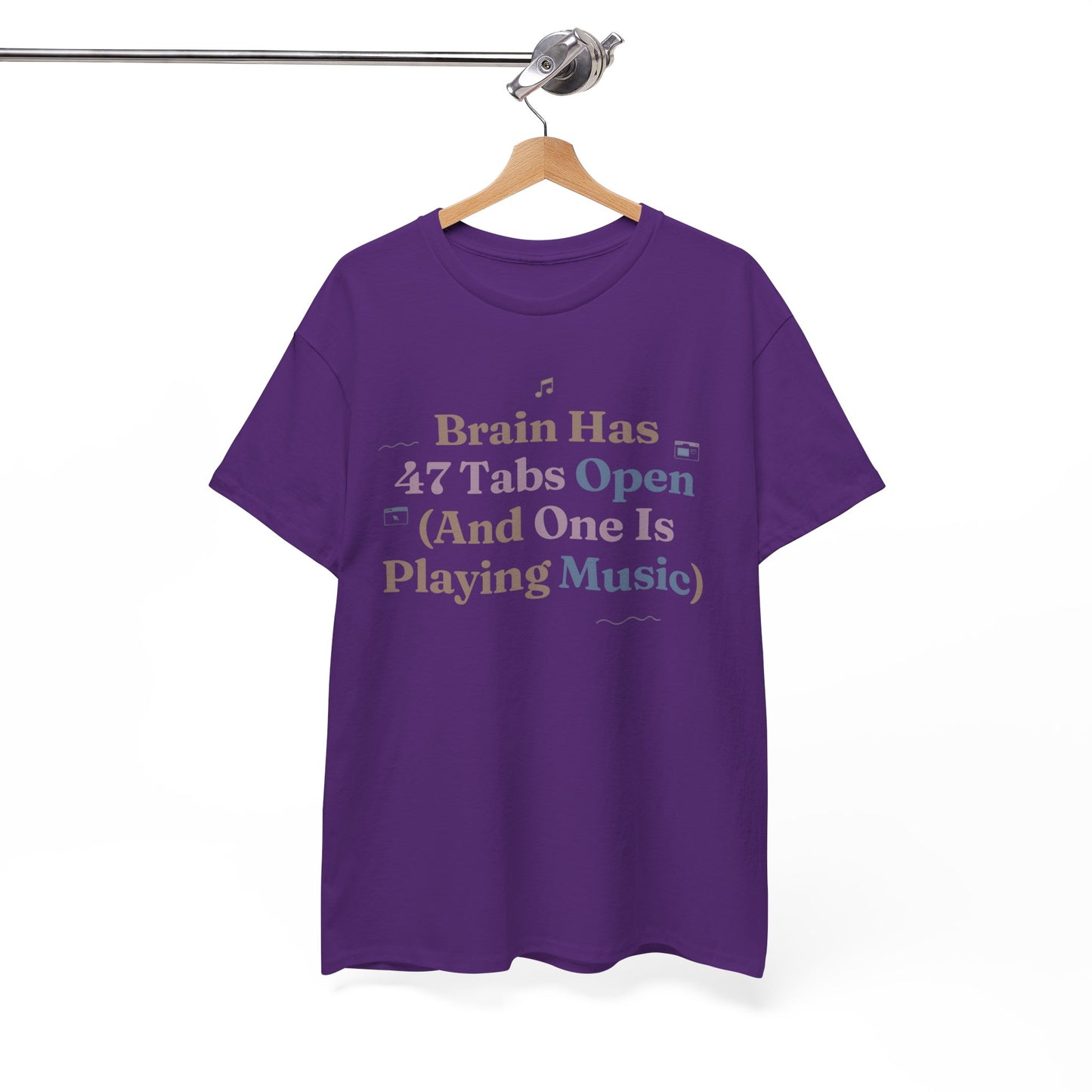 ADHD Lofi Aesthetic: 'Brain Has 47 Tabs Open (And One Is Playing Music)' Graphic Tee