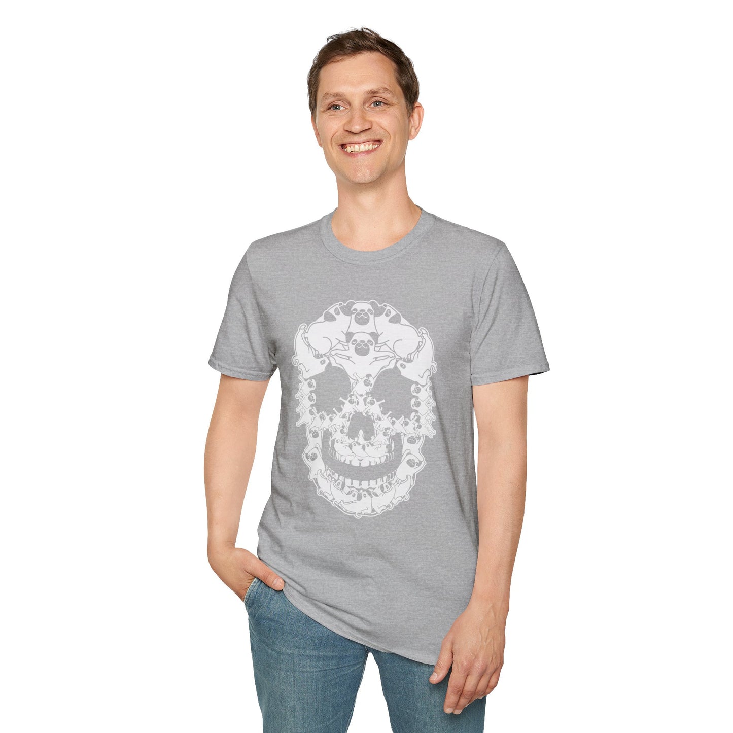 Pug Skull Shirt | Funny Gothic Dog Lover Tee | Optical Illusion Skeleton Pug Gift | Edgy Pet Owner Top | Halloween & Everyday Wear