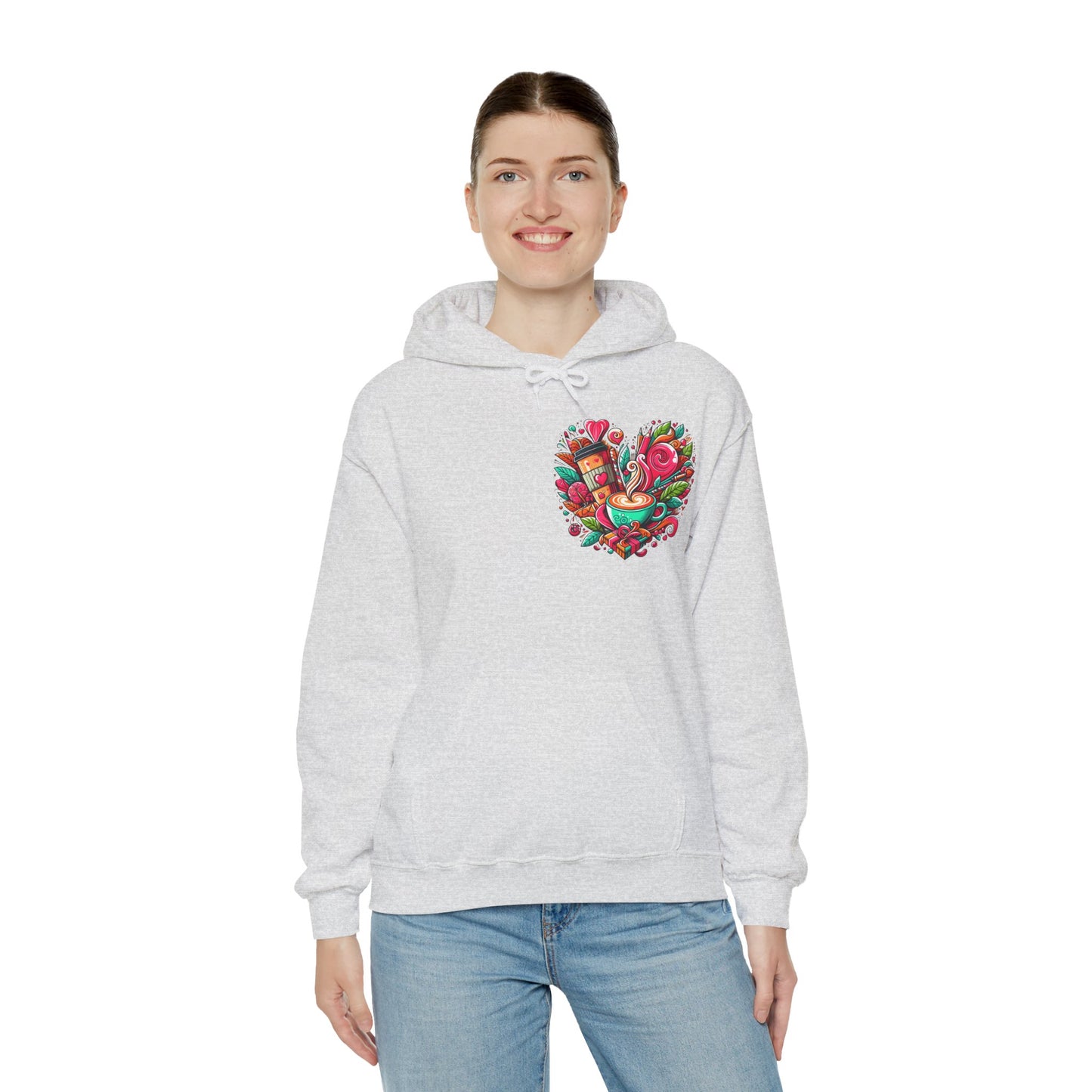 Urban Brew: Vibrant Graffiti Coffee Love Heart Hoodie