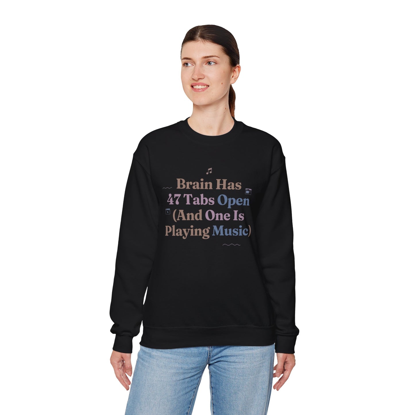 Hyperfocus Mode: '47 Tabs Open & Playing Music' Neurospicy Lofi Sweatshirt