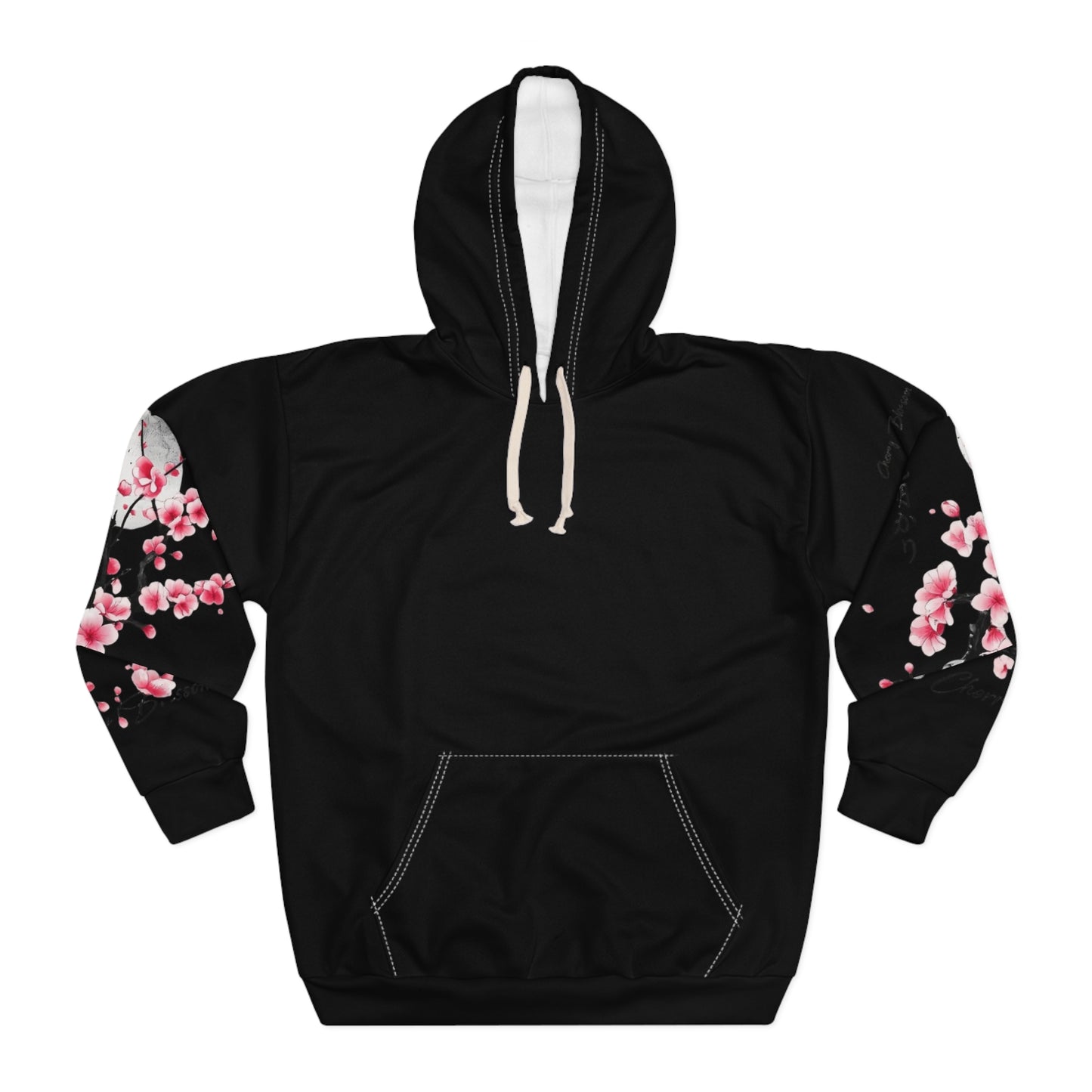 Cherry Blossom Sleeve Hoodie – Japanese Sakura Hoodie, Aesthetic Floral Pullover, Streetwear Hoodie, Unisex Gift