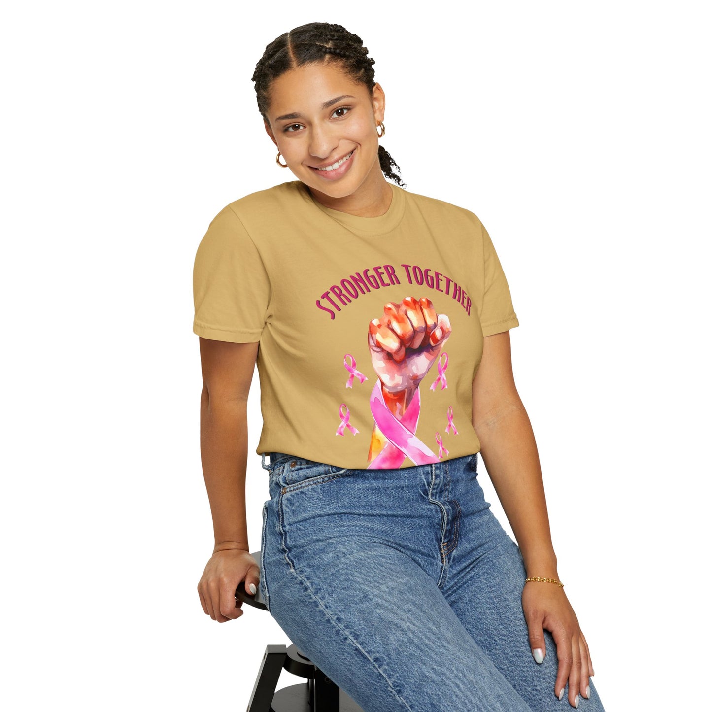 Empower Unity: Breast Cancer "Stronger Together" Comfort Colors Tee