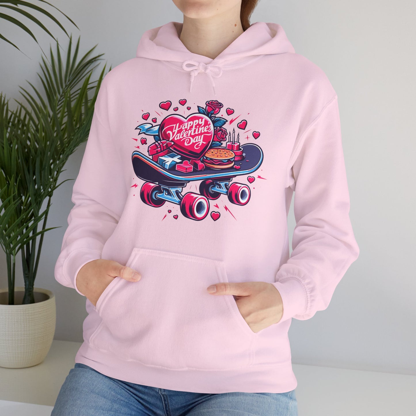Skateboard Valentine's Hoodie | Edgy "Ride & Love" Graphic Sweatshirt | Funny Skater Gift