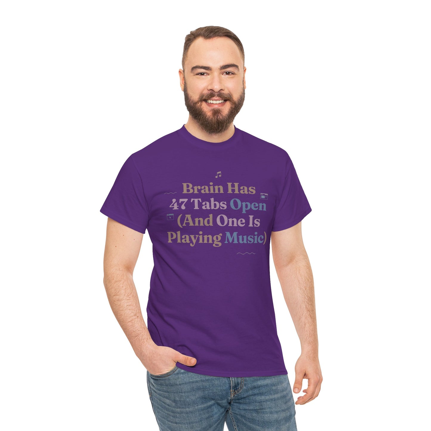 ADHD Lofi Aesthetic: 'Brain Has 47 Tabs Open (And One Is Playing Music)' Graphic Tee