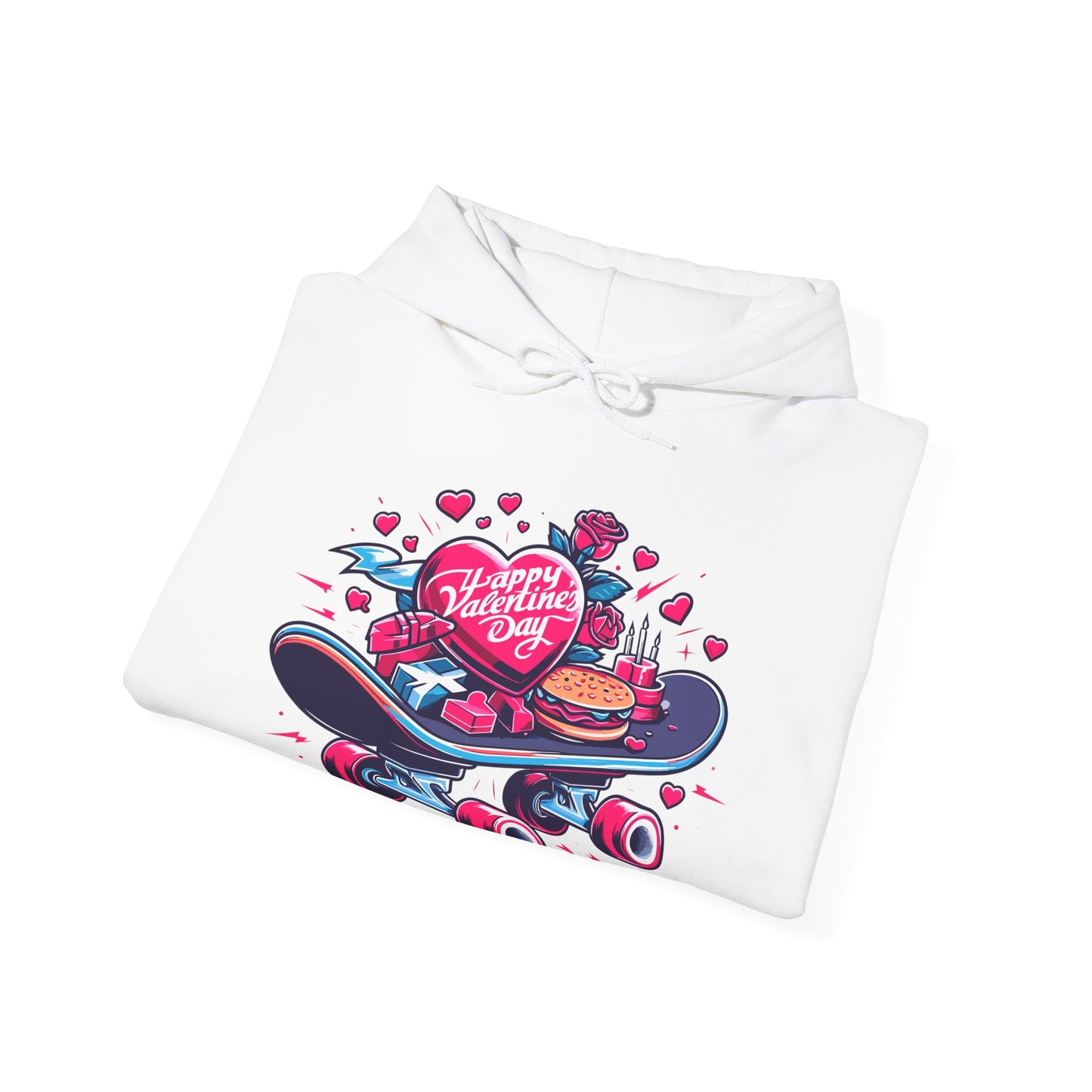 Skateboard Valentine's Hoodie | Edgy "Ride & Love" Graphic Sweatshirt | Funny Skater Gift