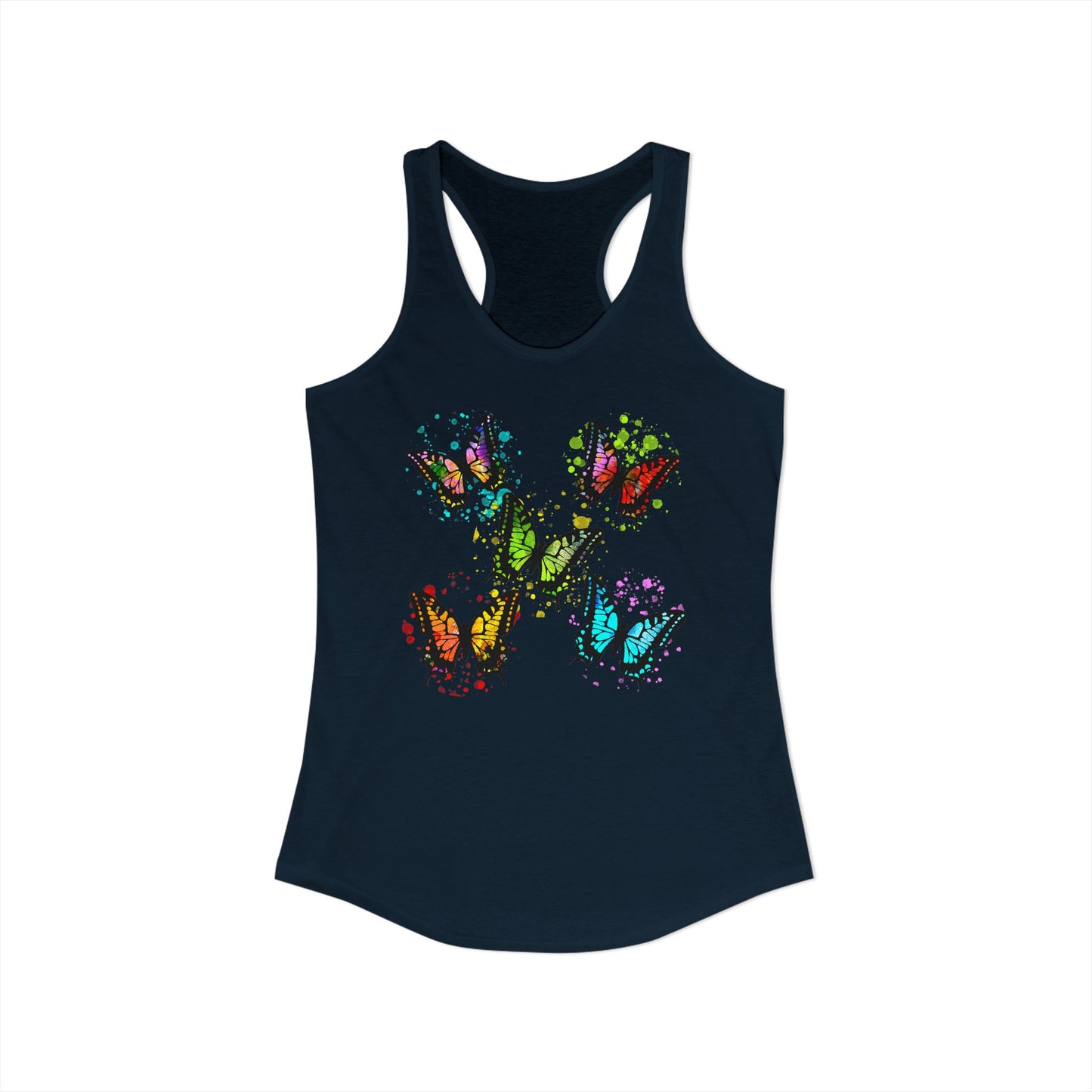 Vibrant Watercolor Butterfly Tank Top – Artistic Summer Wear