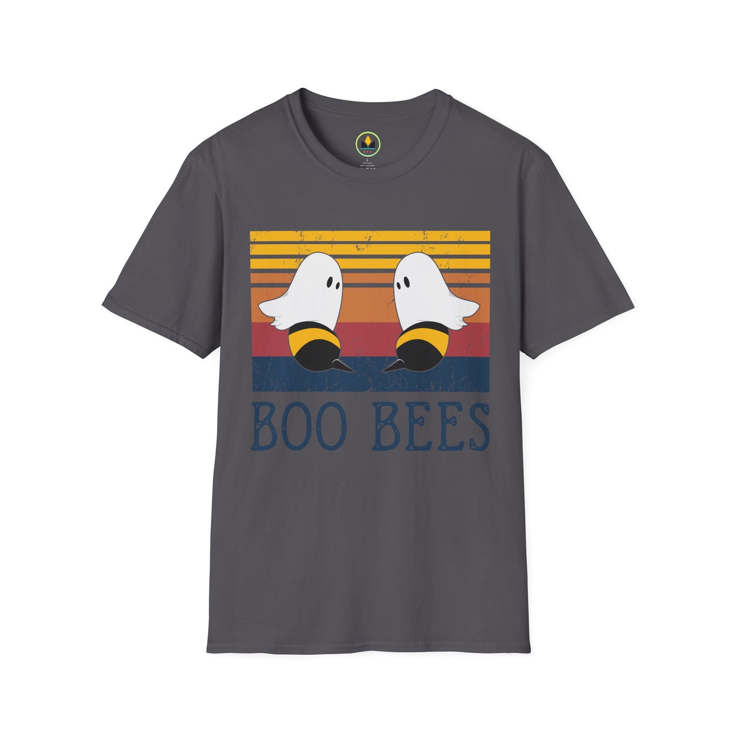 BOO BEES Retro Ghost‑Bee T‑Shirt – Funny Halloween Pun Tee for Spooky Season