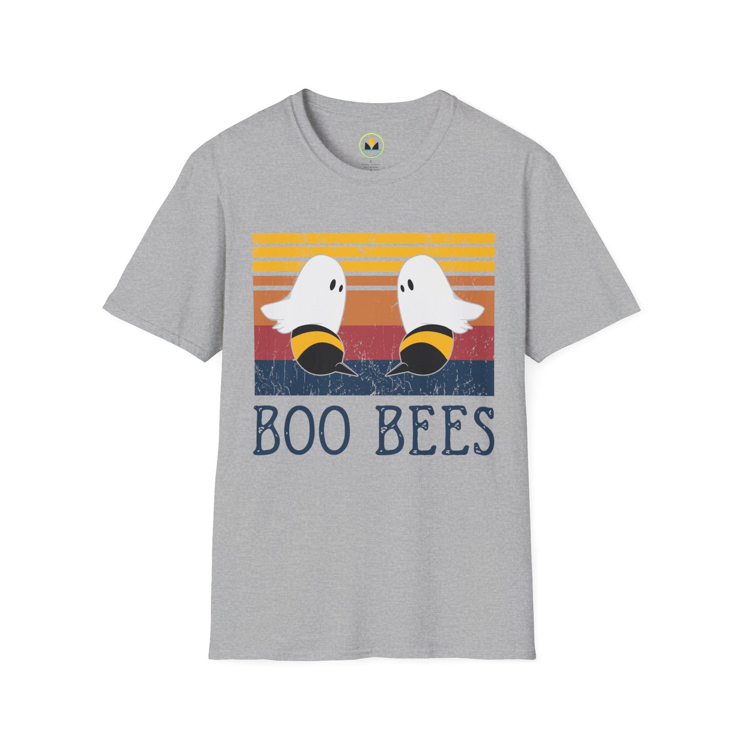 BOO BEES Retro Ghost‑Bee T‑Shirt – Funny Halloween Pun Tee for Spooky Season