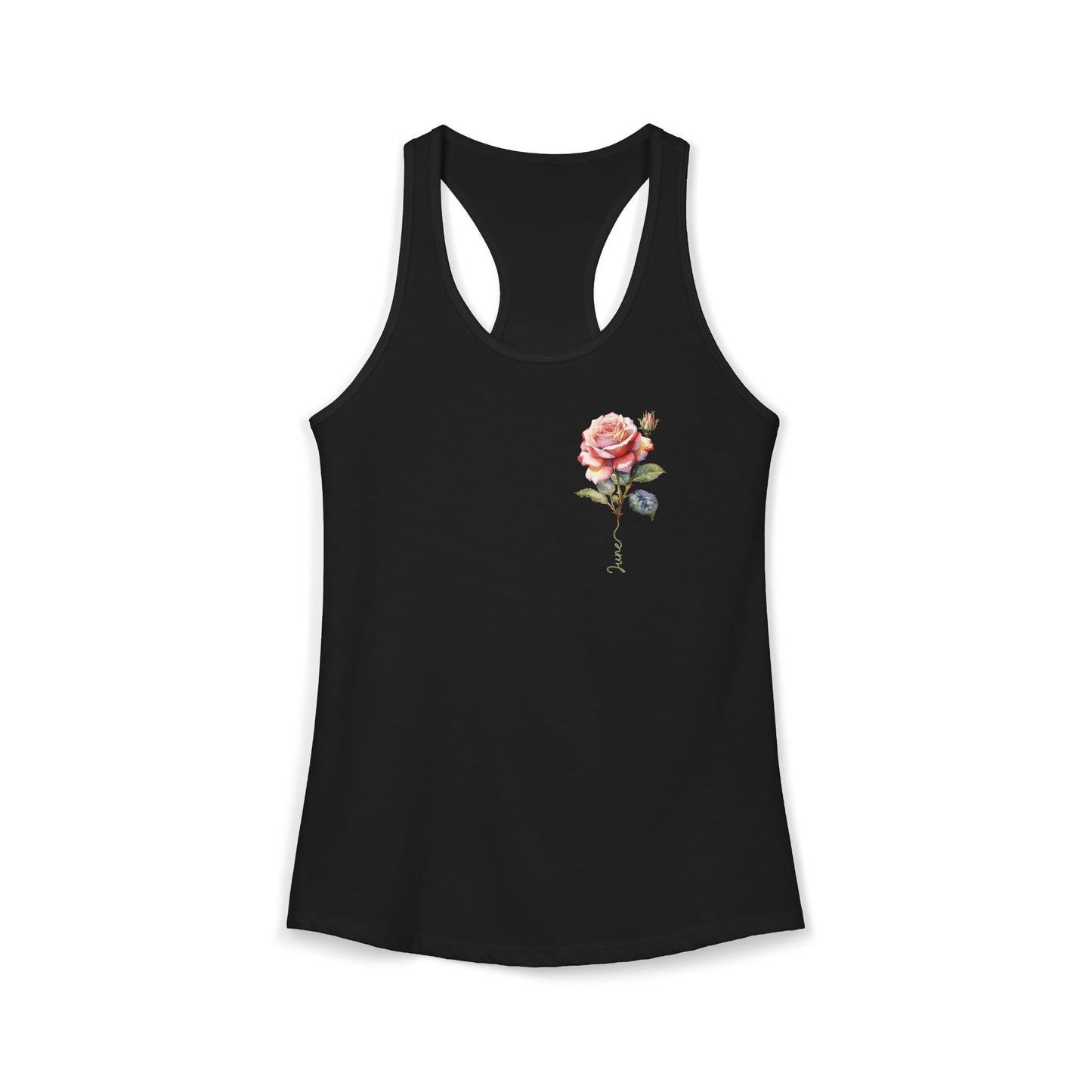 June Birth Flower Elegance - Women’s Artistic Rose Tank Top