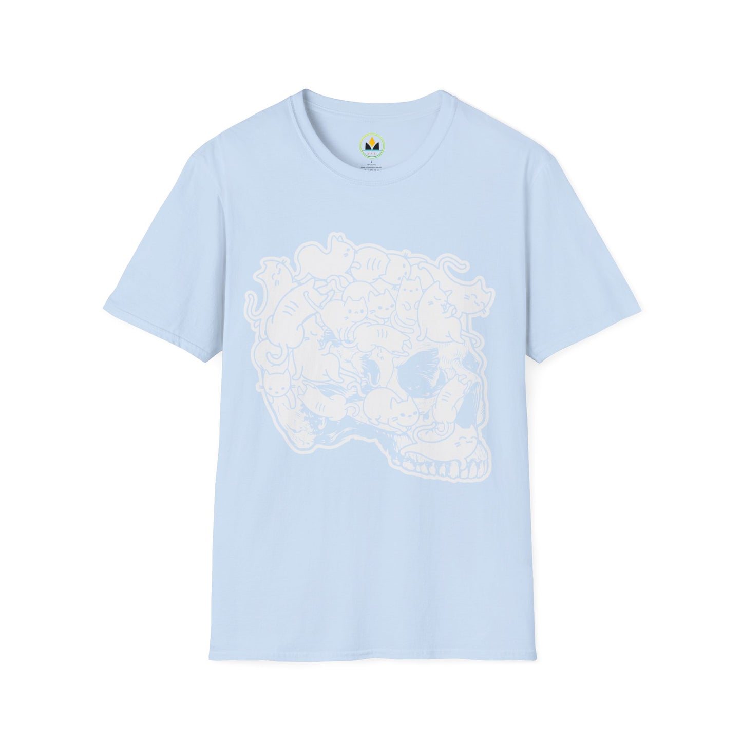 Spooky Feline Fun - Halloween Skull & Cats T-Shirt | Unique October Apparel