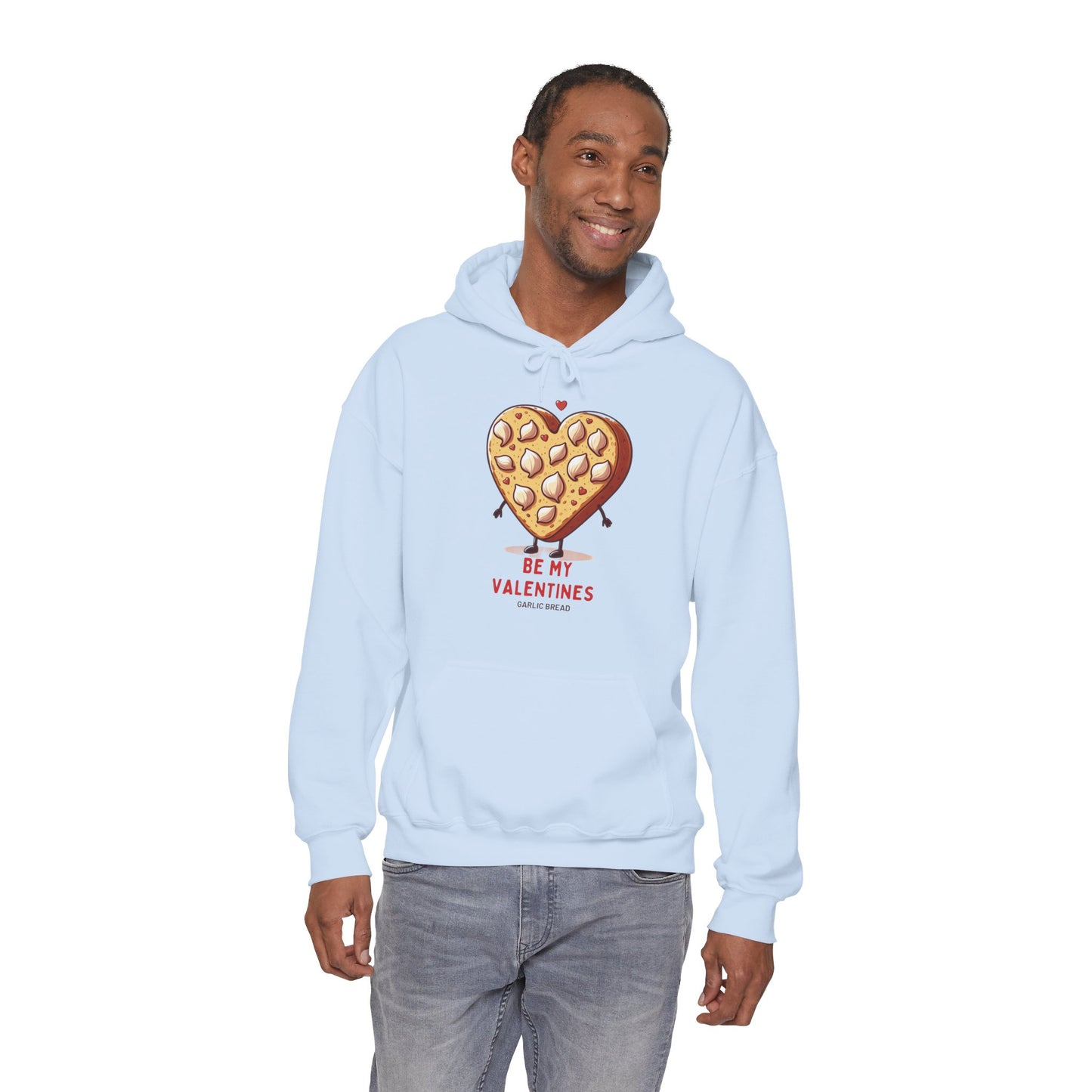 Garlic Bread Heart Hoodie Be My Valentines Unisex Sweatshirt - Funny Foodie Gift