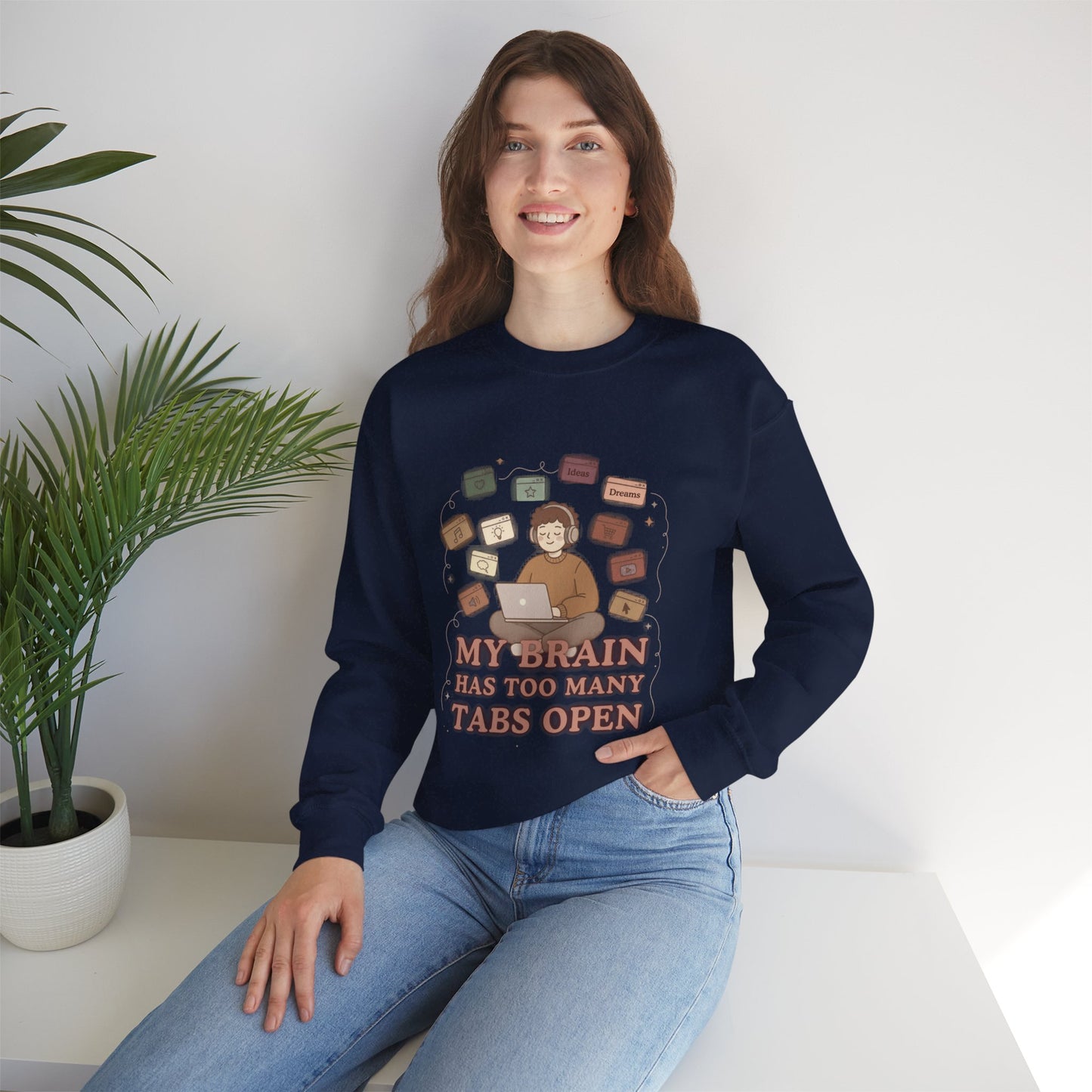 The "Balanced Chaos" Earth Tone ADHD Crewneck