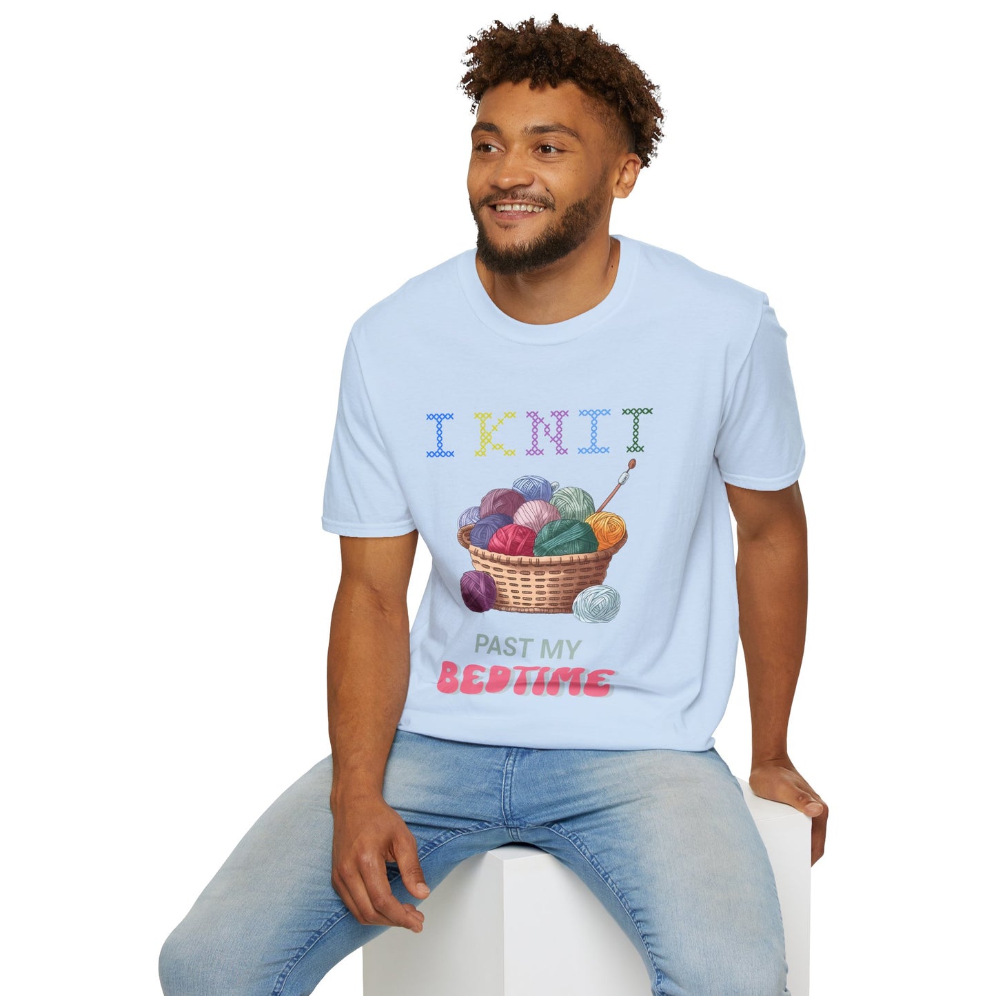 I Knit Past My Bedtime – Funny Yarn Lover T‑Shirt for Obsessive Night‑Owl Knitters