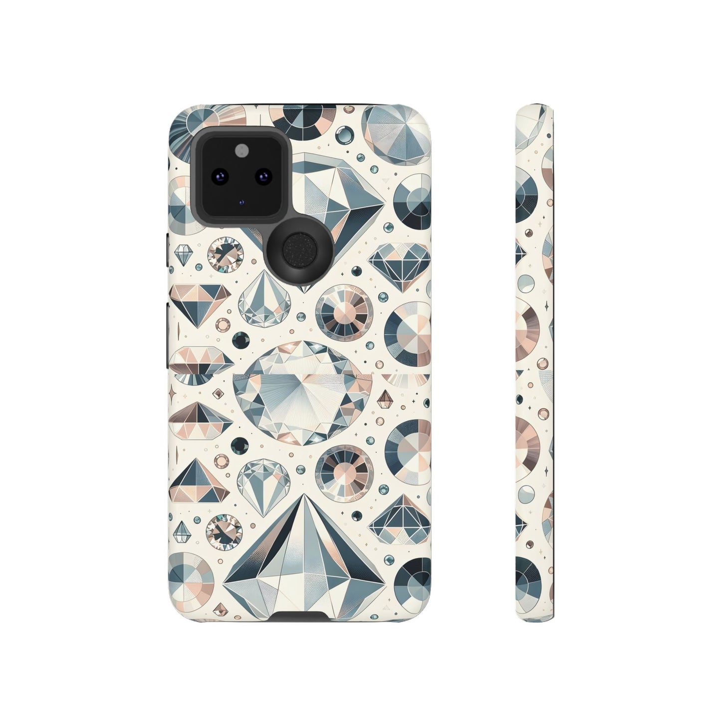 Diamond Pattern iPhone Case | Dual Layer Tough Cover | Luxury Gemstone Print | Glossy or Matte Finish | Shockproof Polycarbonate & TPU Shell