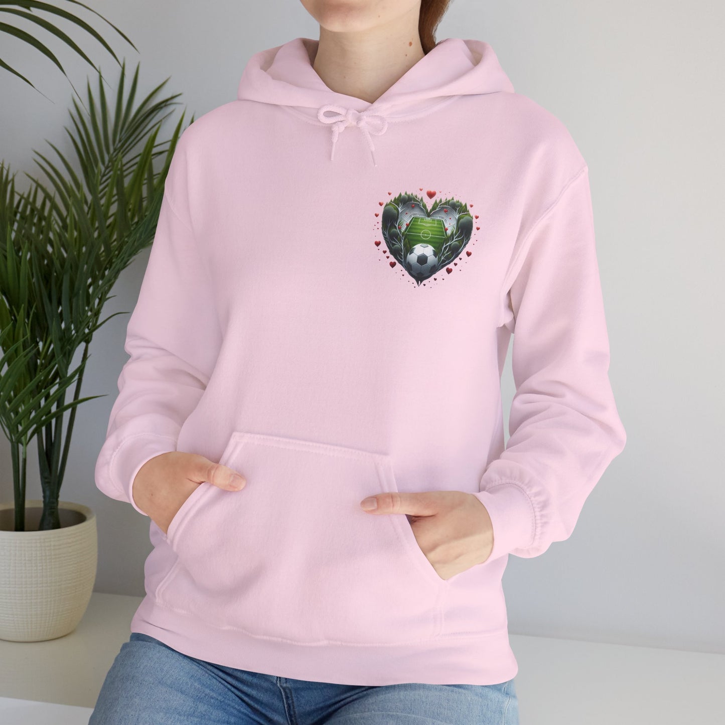 Aesthetic Soccer Field Heart Hoodie | Cute Football Lover Sports Sweatshirt