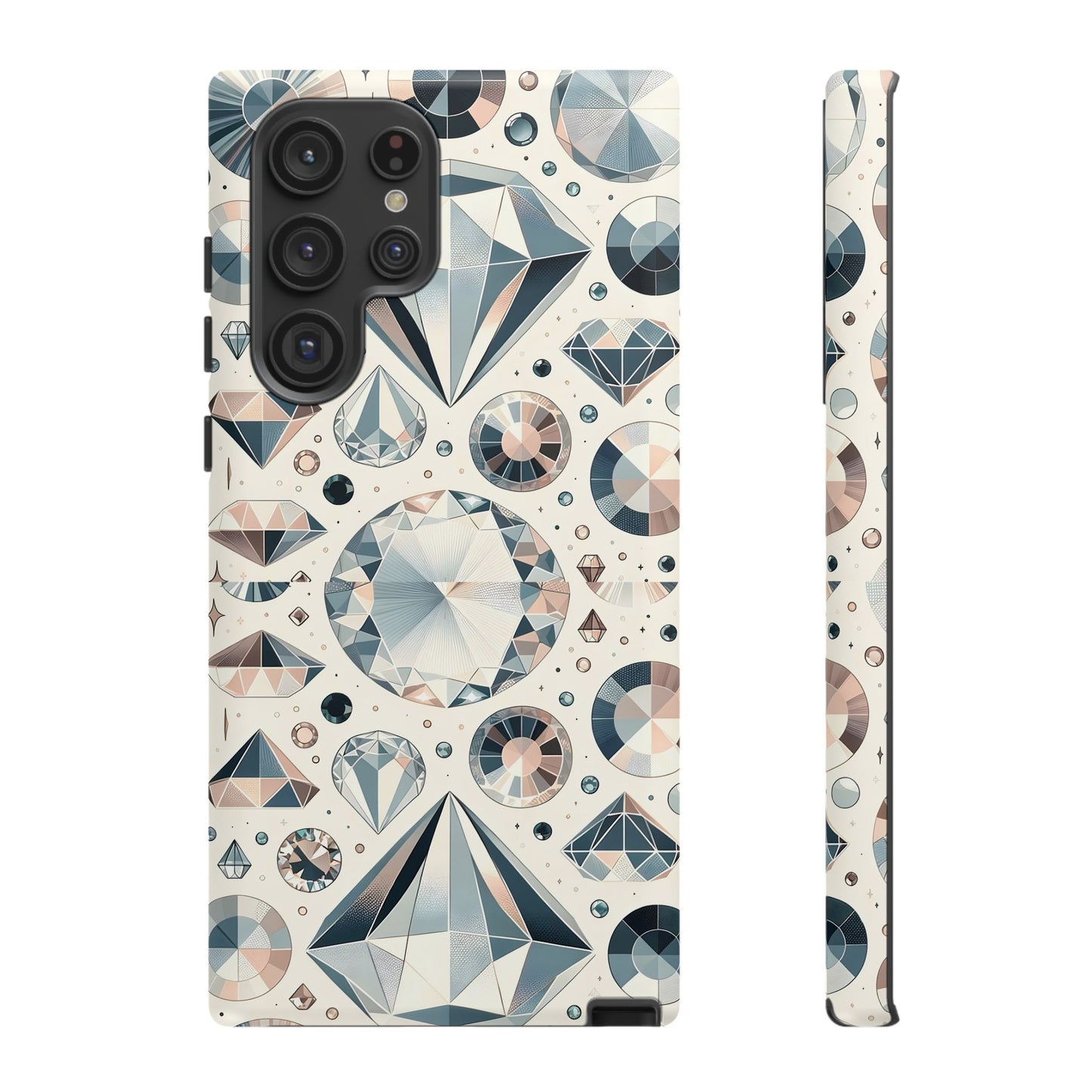 Diamond Pattern iPhone Case | Dual Layer Tough Cover | Luxury Gemstone Print | Glossy or Matte Finish | Shockproof Polycarbonate & TPU Shell