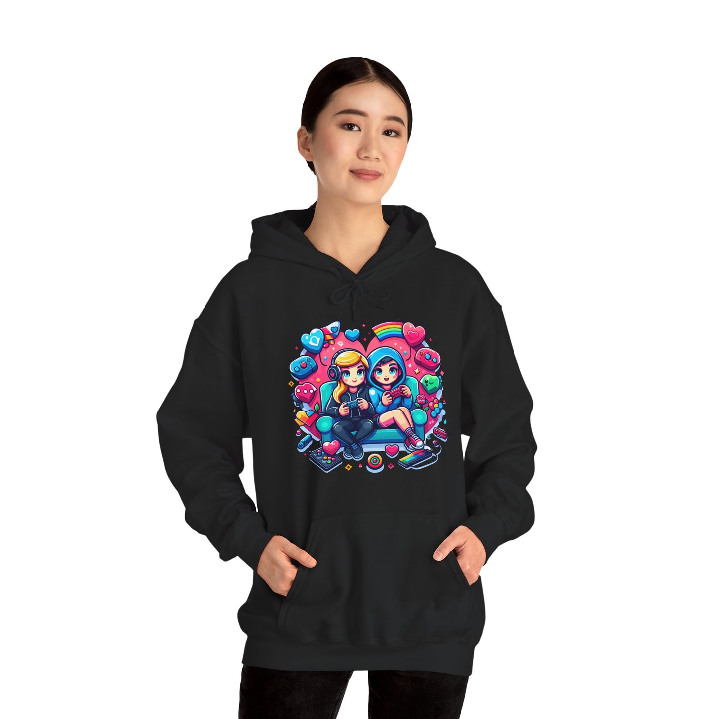 Retro Kawaii Gamer Girl Hoodie | Cute Anime Aesthetic Streetwear