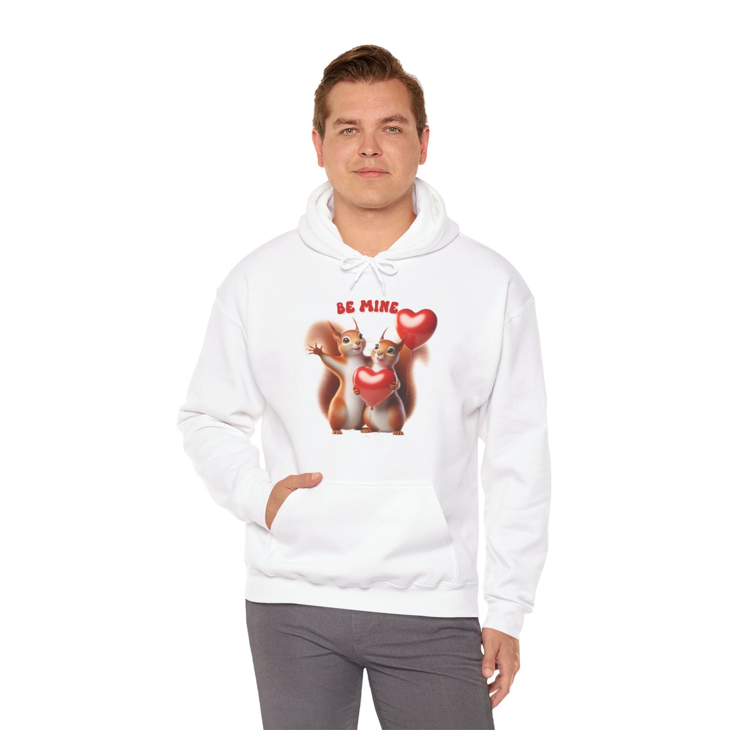 Nutty for You: "Be Mine" Squirrel Couple Love Heart Hoodie