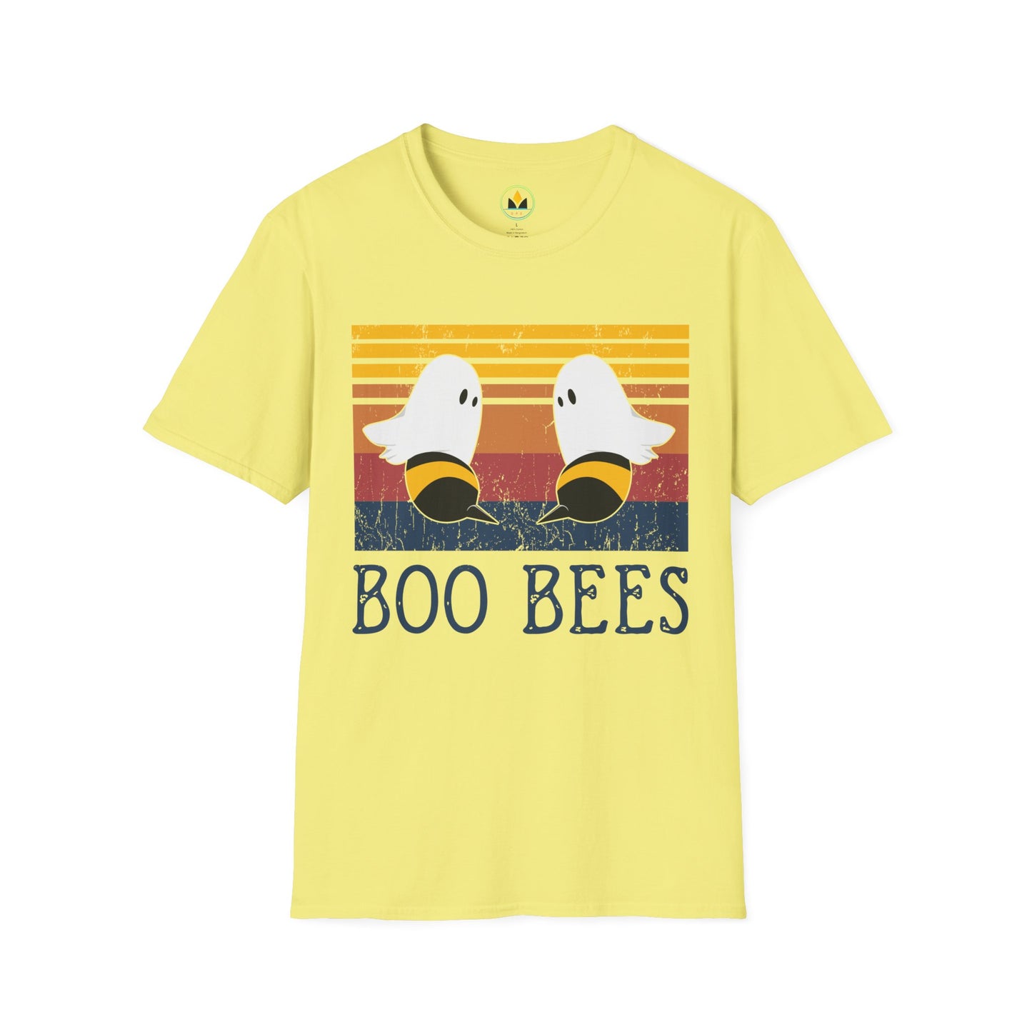 BOO BEES Retro Ghost‑Bee T‑Shirt – Funny Halloween Pun Tee for Spooky Season