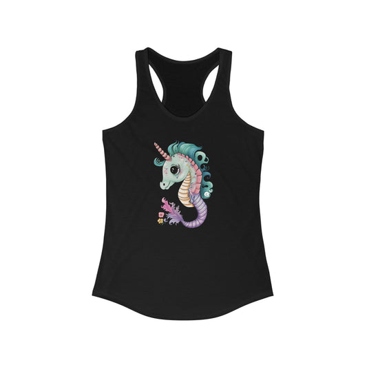 Whimsical Unicorn Seahorse Hybrid T-Shirt A Fantasy-Meets-Marine Life Artistic Apparel