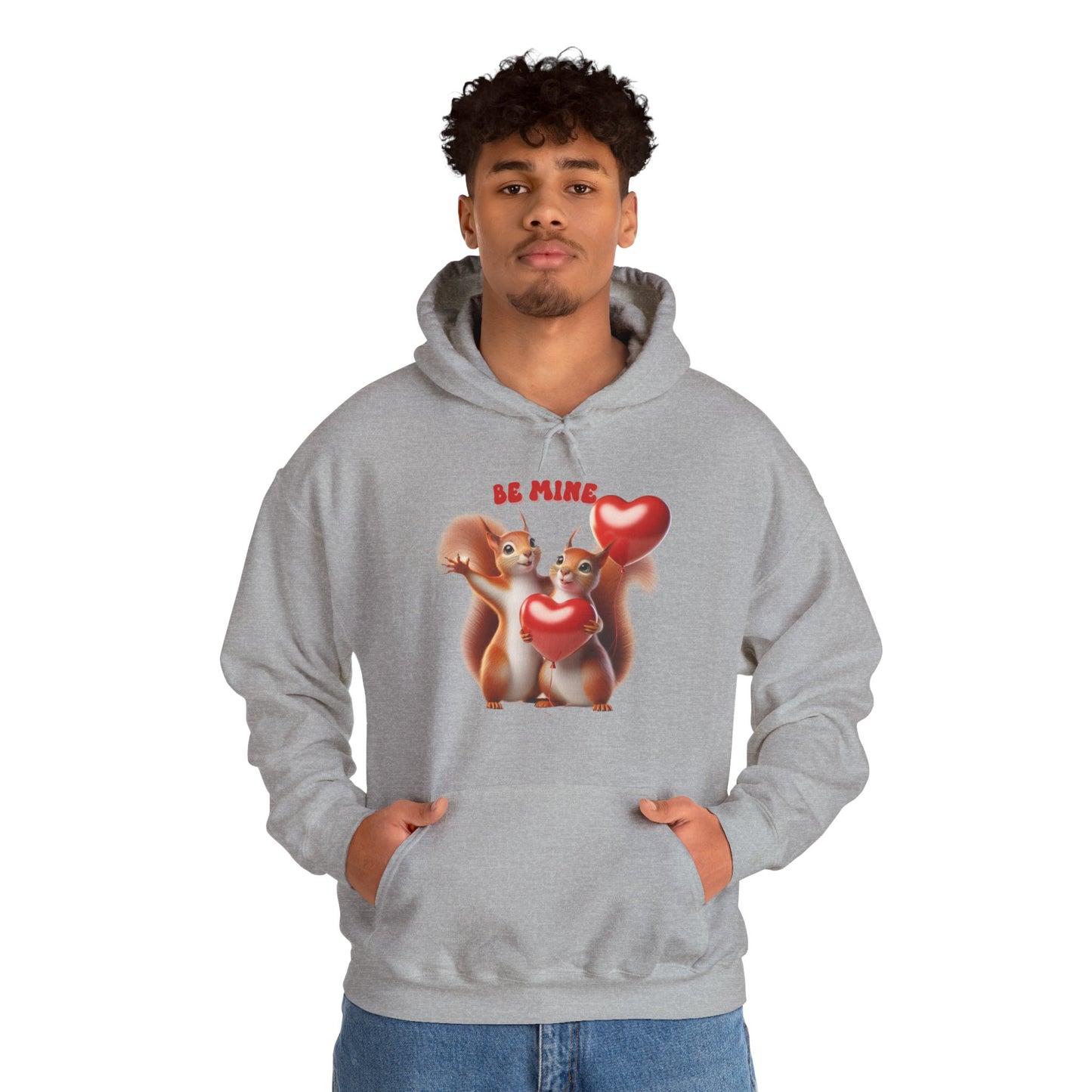 Nutty for You: "Be Mine" Squirrel Couple Love Heart Hoodie