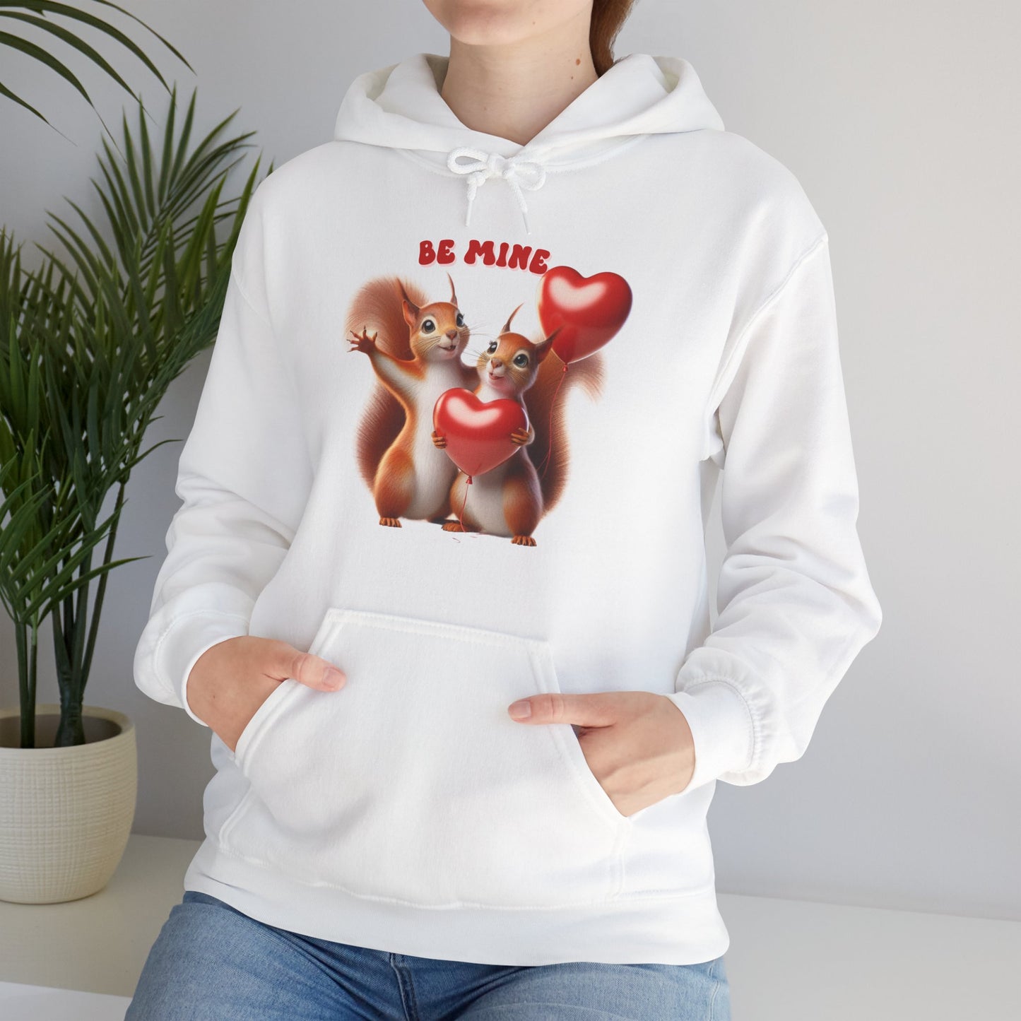 Nutty for You: "Be Mine" Squirrel Couple Love Heart Hoodie