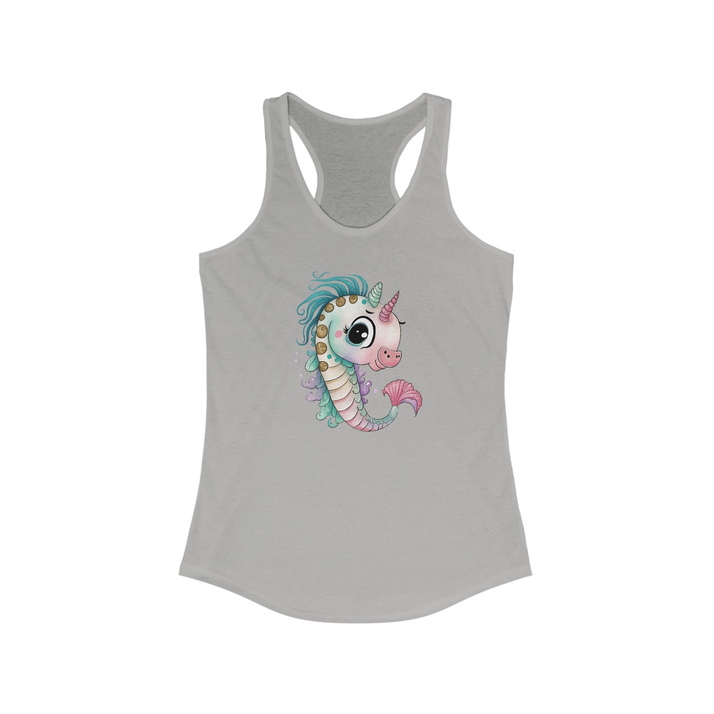 Enchanted Seahorse Unicorn Women’s Tank Top - Whimsical Marine Fantasy Apparel