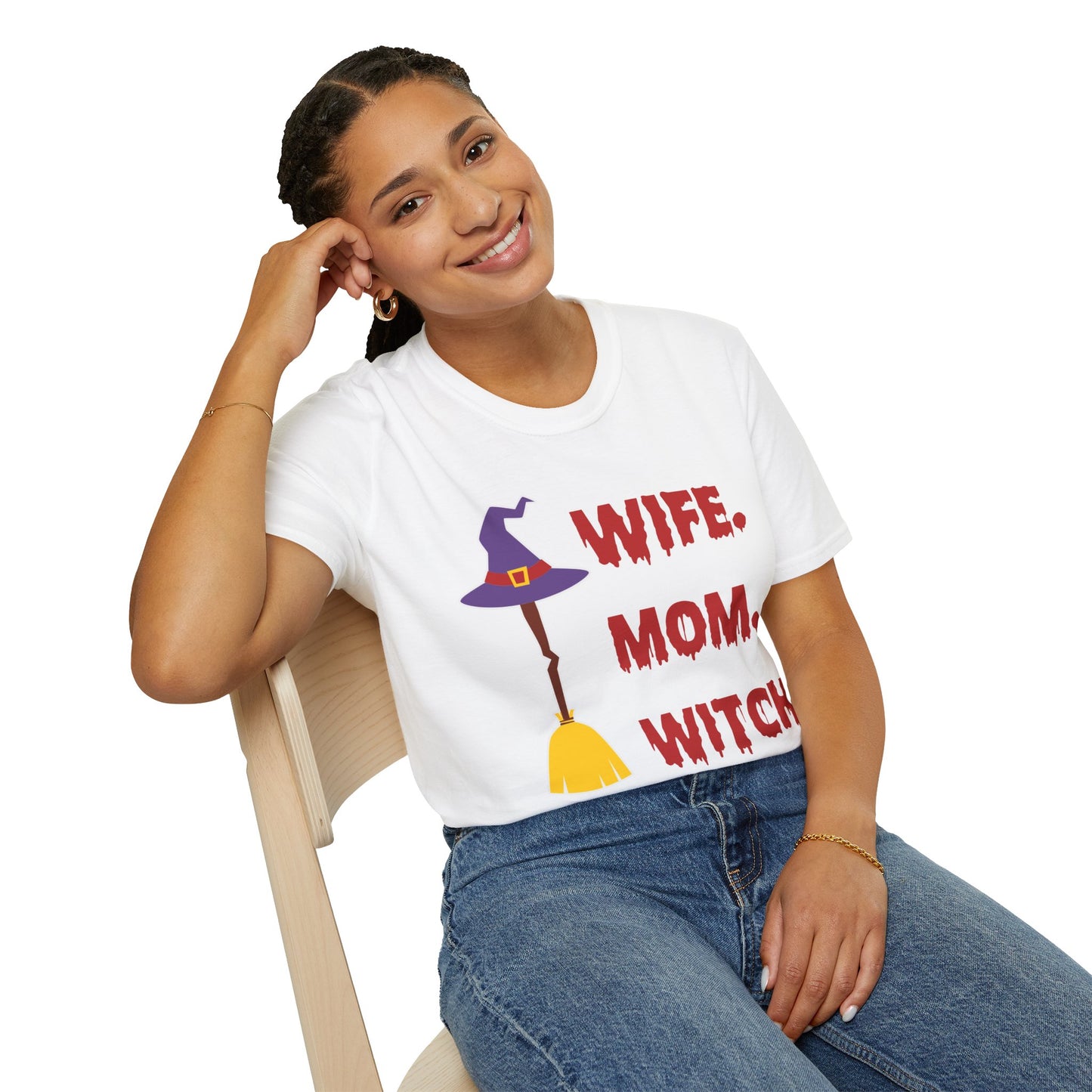 Spooky ‘Wife. Mom. Witch.’ Halloween Tee - Fun & Festive Holiday Apparel