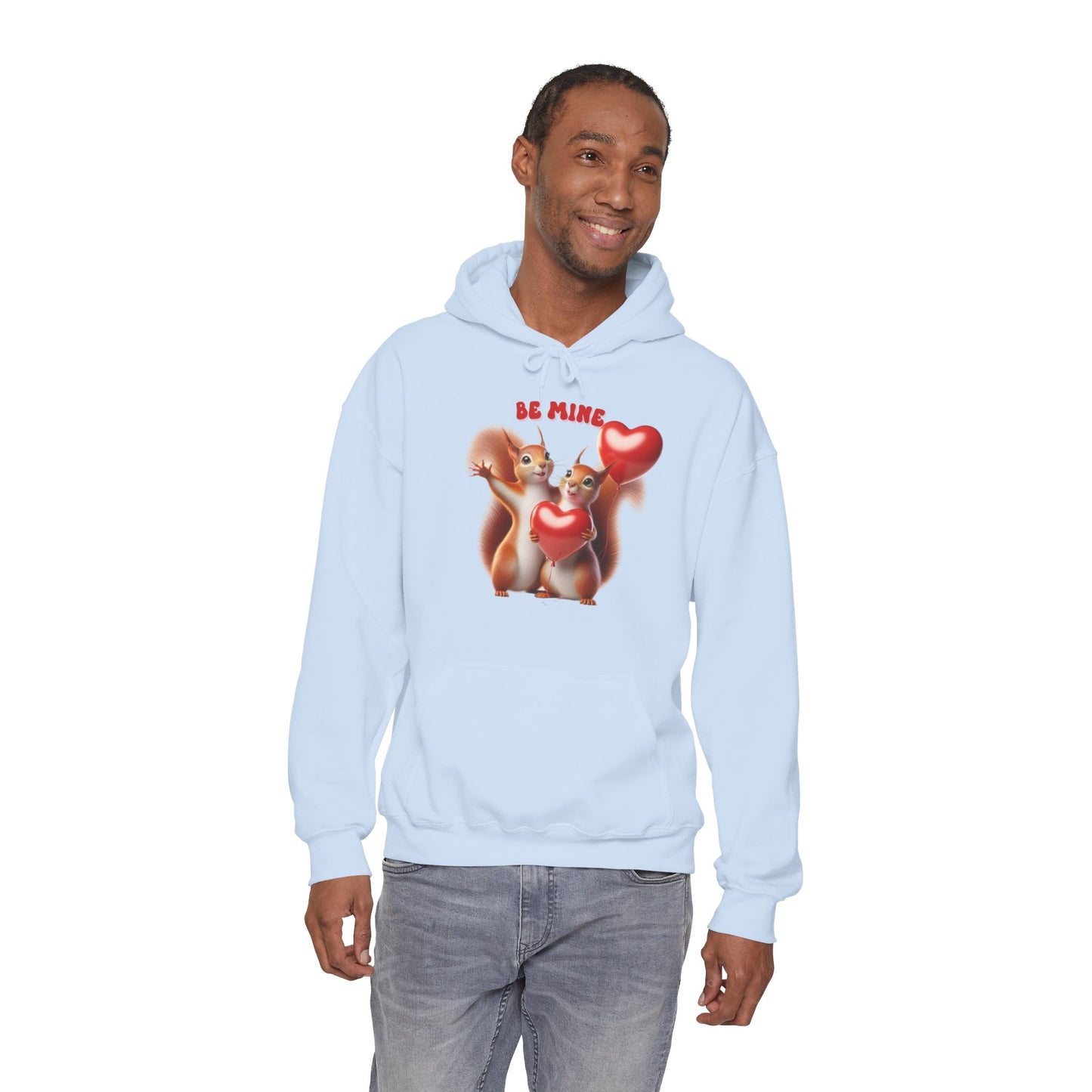 Nutty for You: "Be Mine" Squirrel Couple Love Heart Hoodie