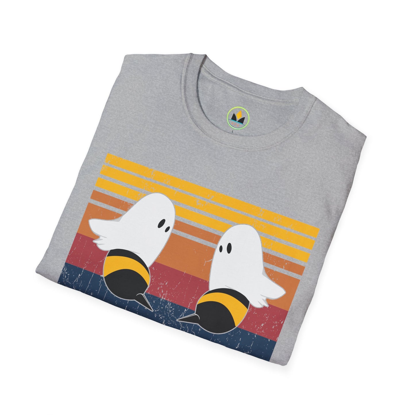 BOO BEES Retro Ghost‑Bee T‑Shirt – Funny Halloween Pun Tee for Spooky Season