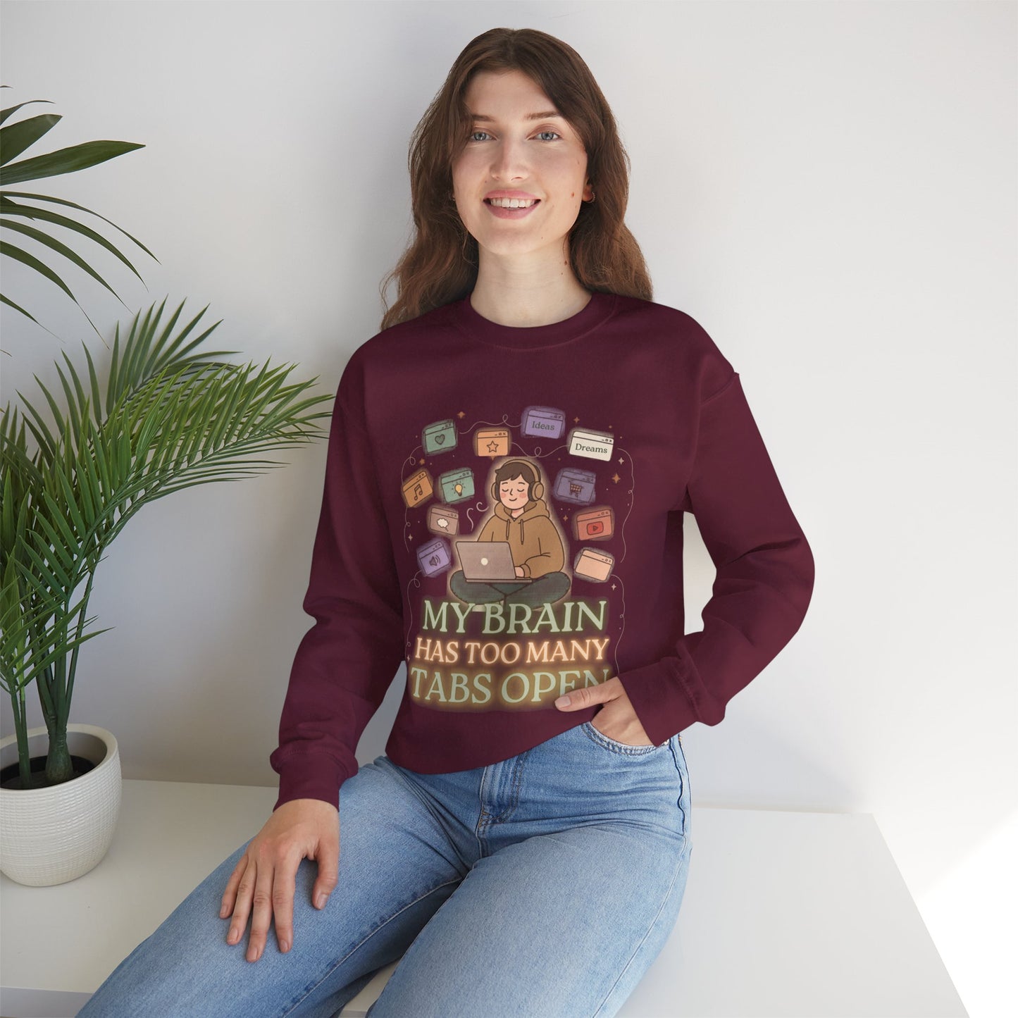 Dopamine at Midnight" | ADHD Lofi Glow Aesthetic Crewneck