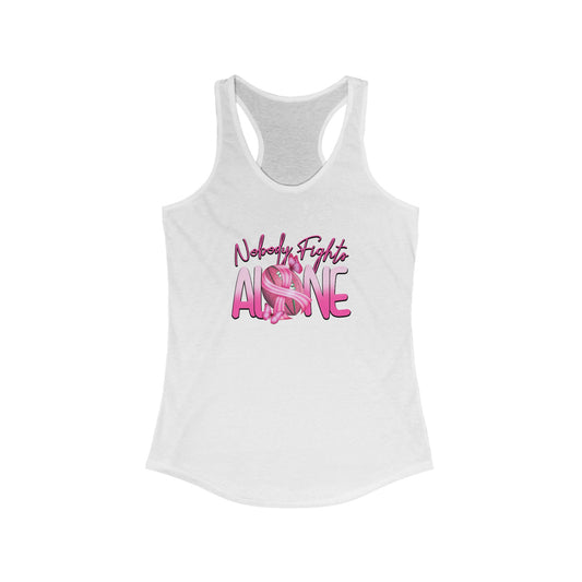 United in Strength - Women’s Cancer Awareness Tank Top | ‘Nobody Fights Alone’ Ribbon & Football