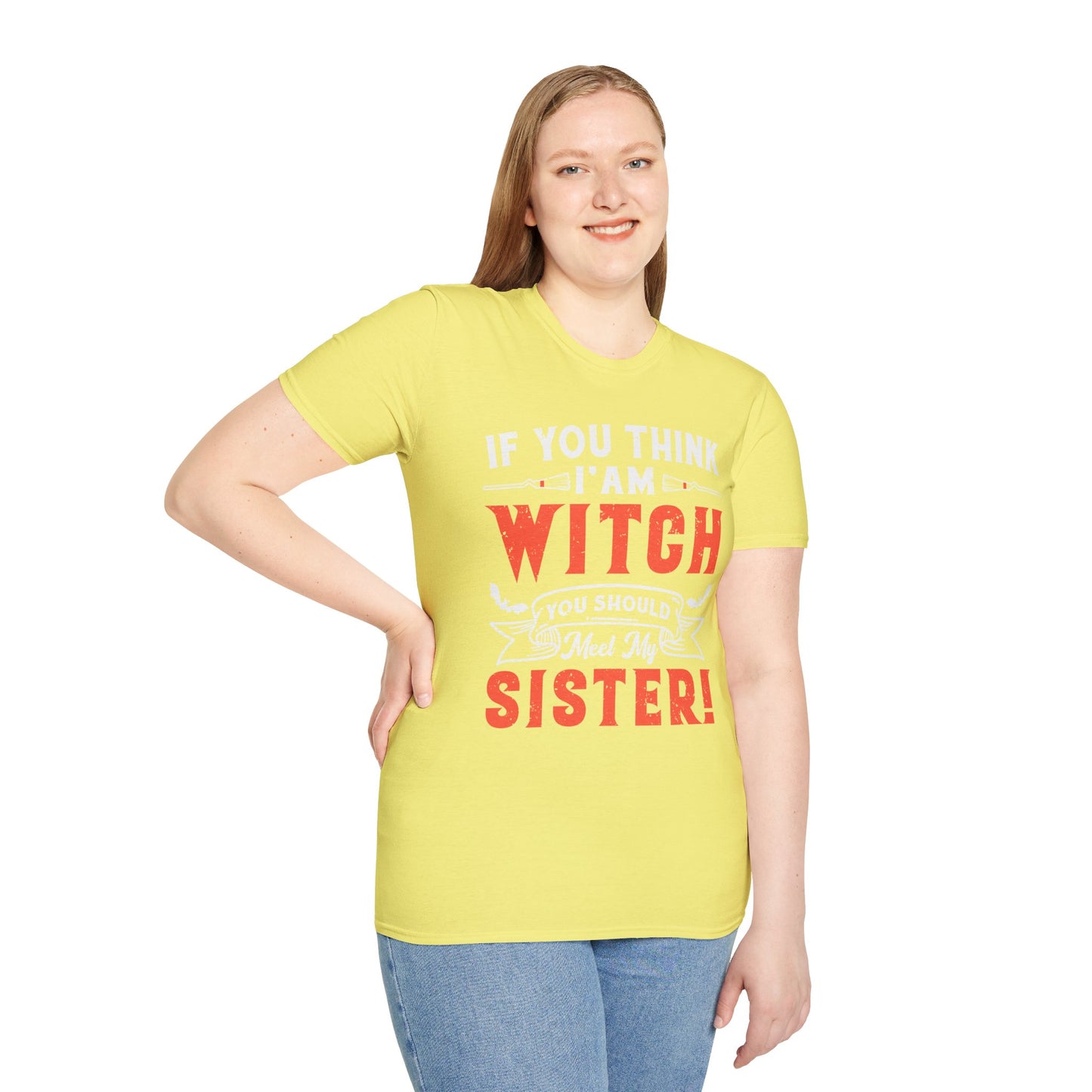 Humorous Witch Sister Halloween Unique Spooky Season Softstyle T-Shirt