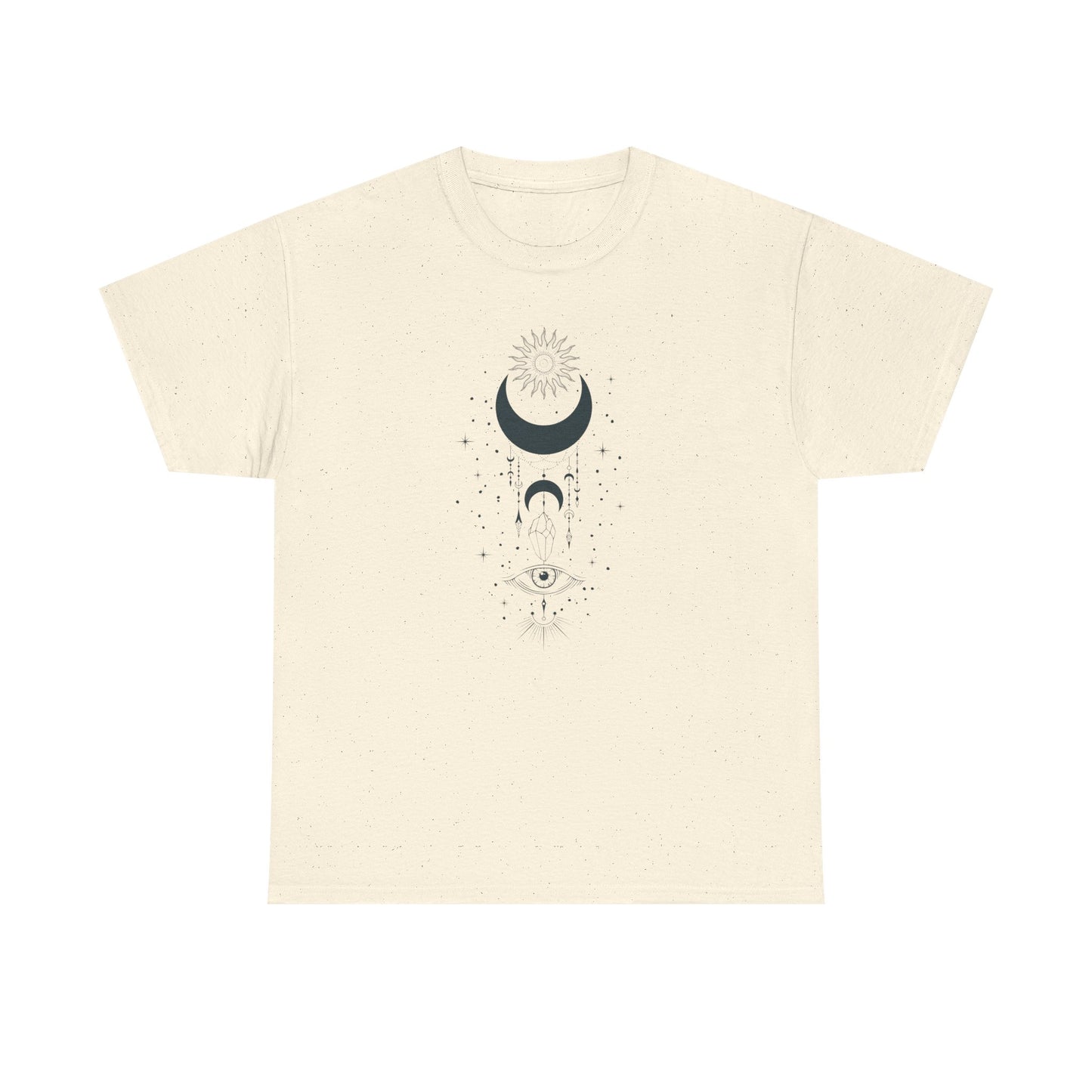 Celestial Moon & Sun Shirt | Boho Mystical Line Art Tee | Spiritual Astrology Gift | Heavy Cotton Unisex Top | Witchy Yoga T-Shirt