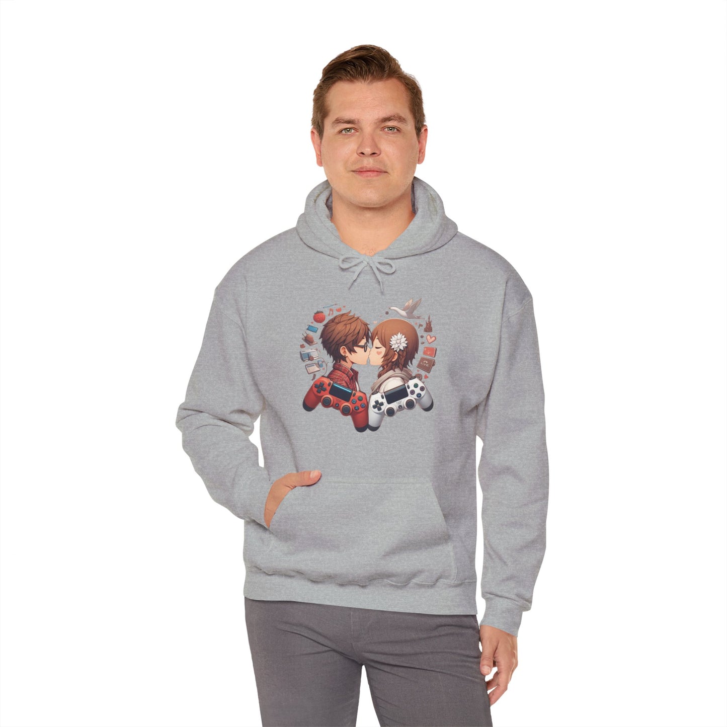 Retro Cyberpunk Gaming Couple Hoodie | Kawaii Valentine's Day Gamer Gift