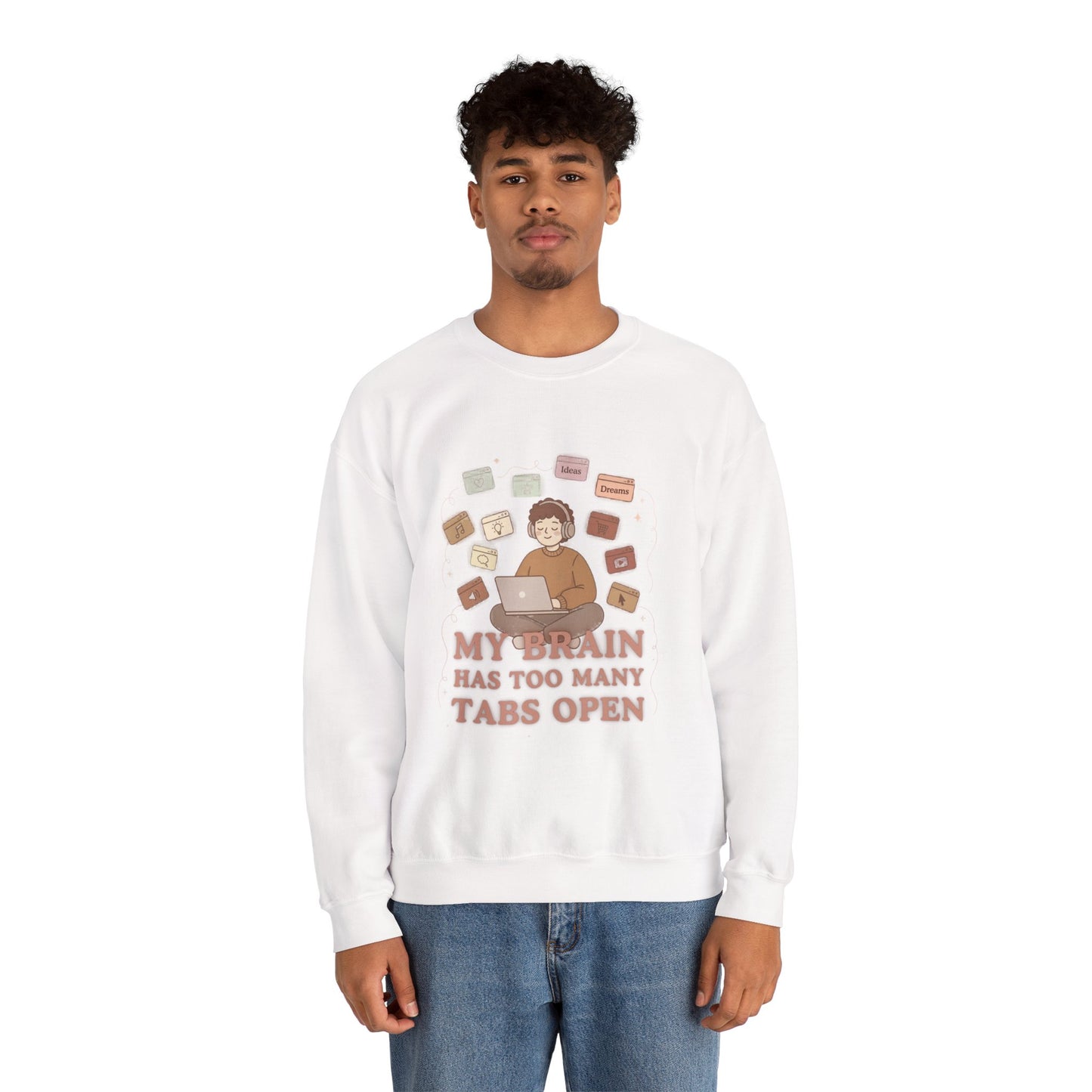 The "Balanced Chaos" Earth Tone ADHD Crewneck