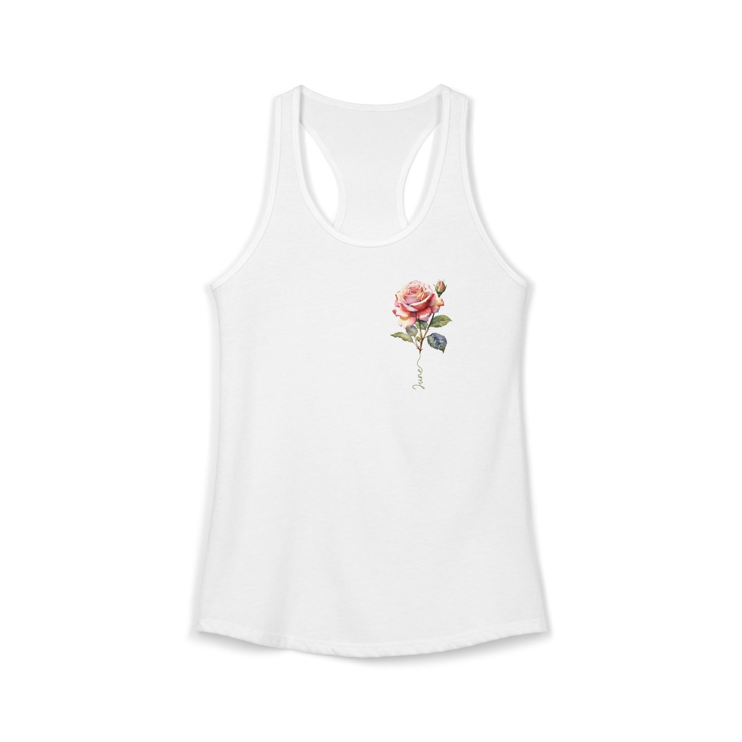 June Birth Flower Elegance - Women’s Artistic Rose Tank Top