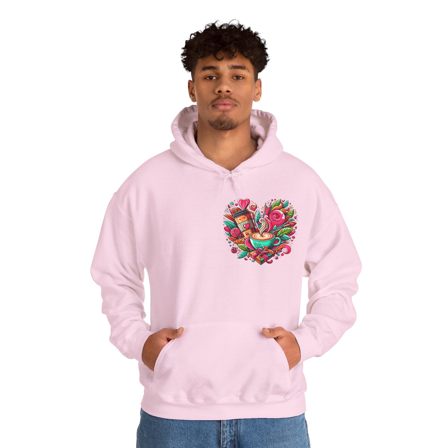 Urban Brew: Vibrant Graffiti Coffee Love Heart Hoodie