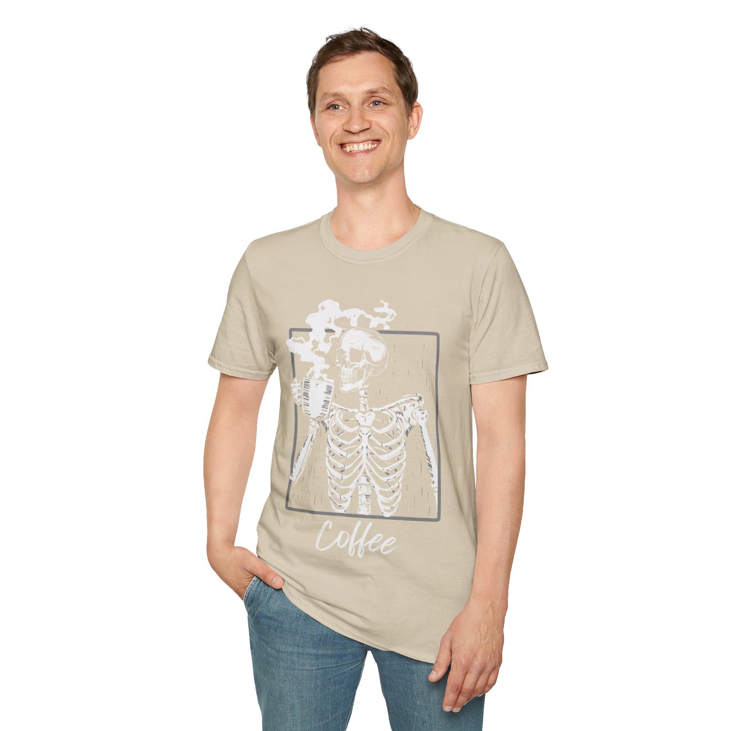 Spooky Sips: Skeleton Coffee Lover’s Halloween T-Shirt