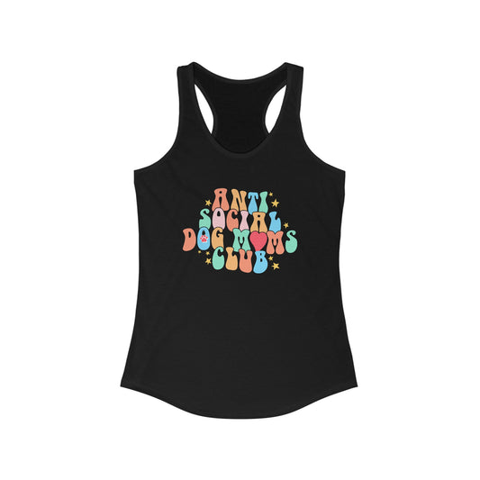 Women’s Anti Social Dog Moms Club Tank Top - Pastel Pawfect Fashion Humor