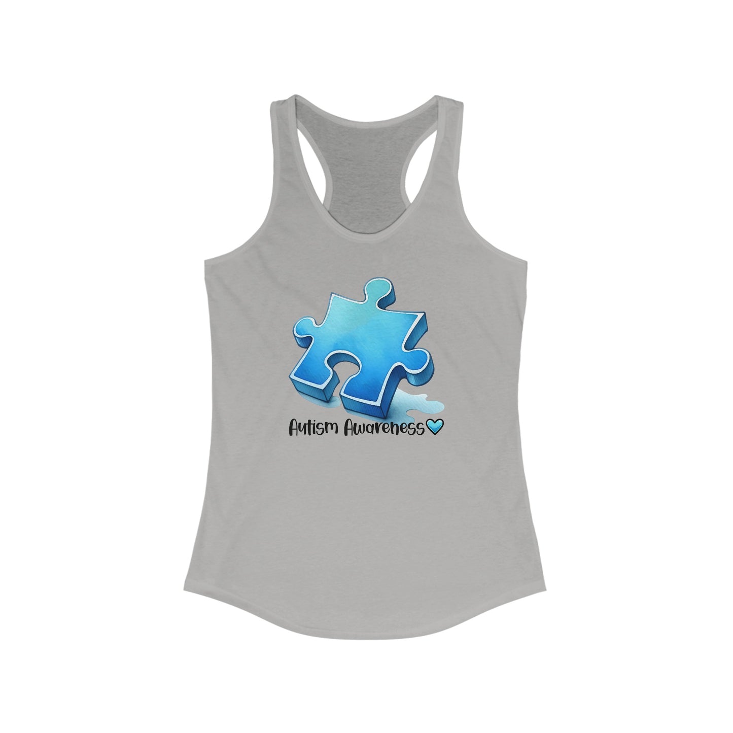 Empower with Love - Women’s Autism Awareness Tank Top with Heartfelt Puzzle Design