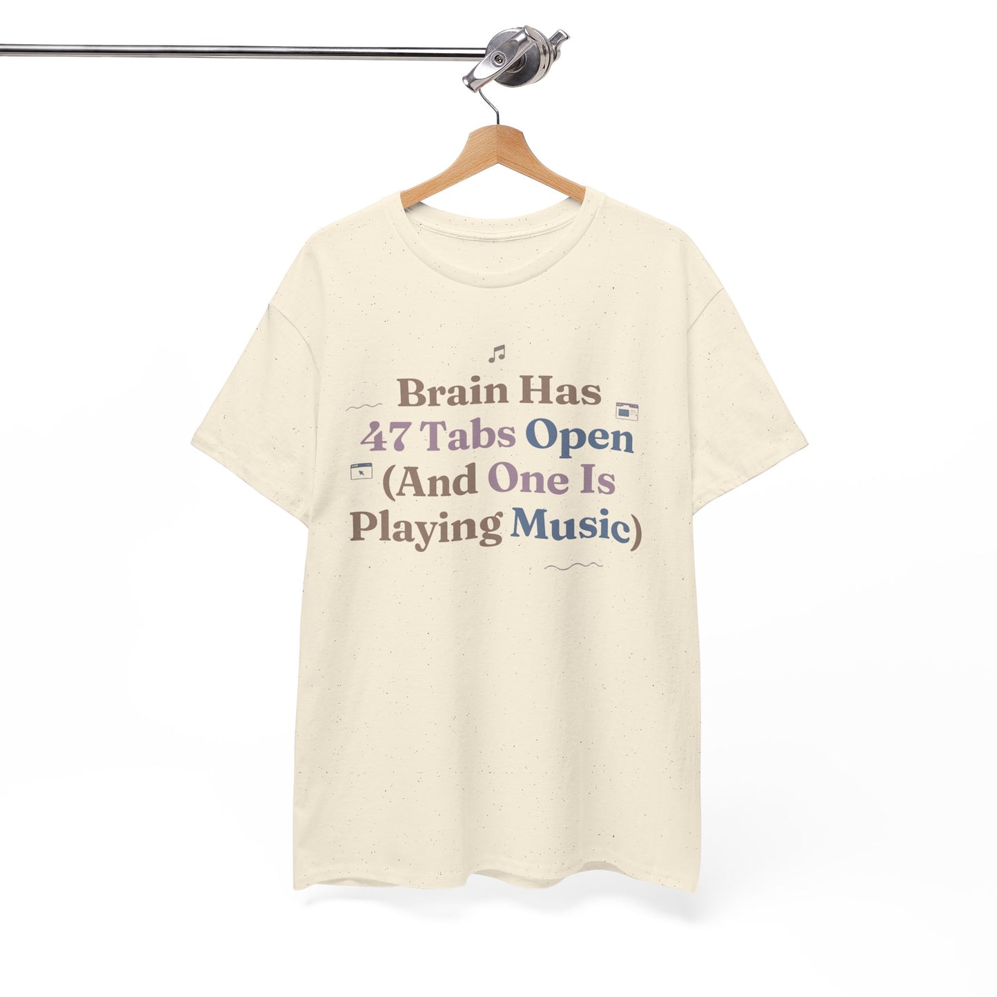 ADHD Lofi Aesthetic: 'Brain Has 47 Tabs Open (And One Is Playing Music)' Graphic Tee