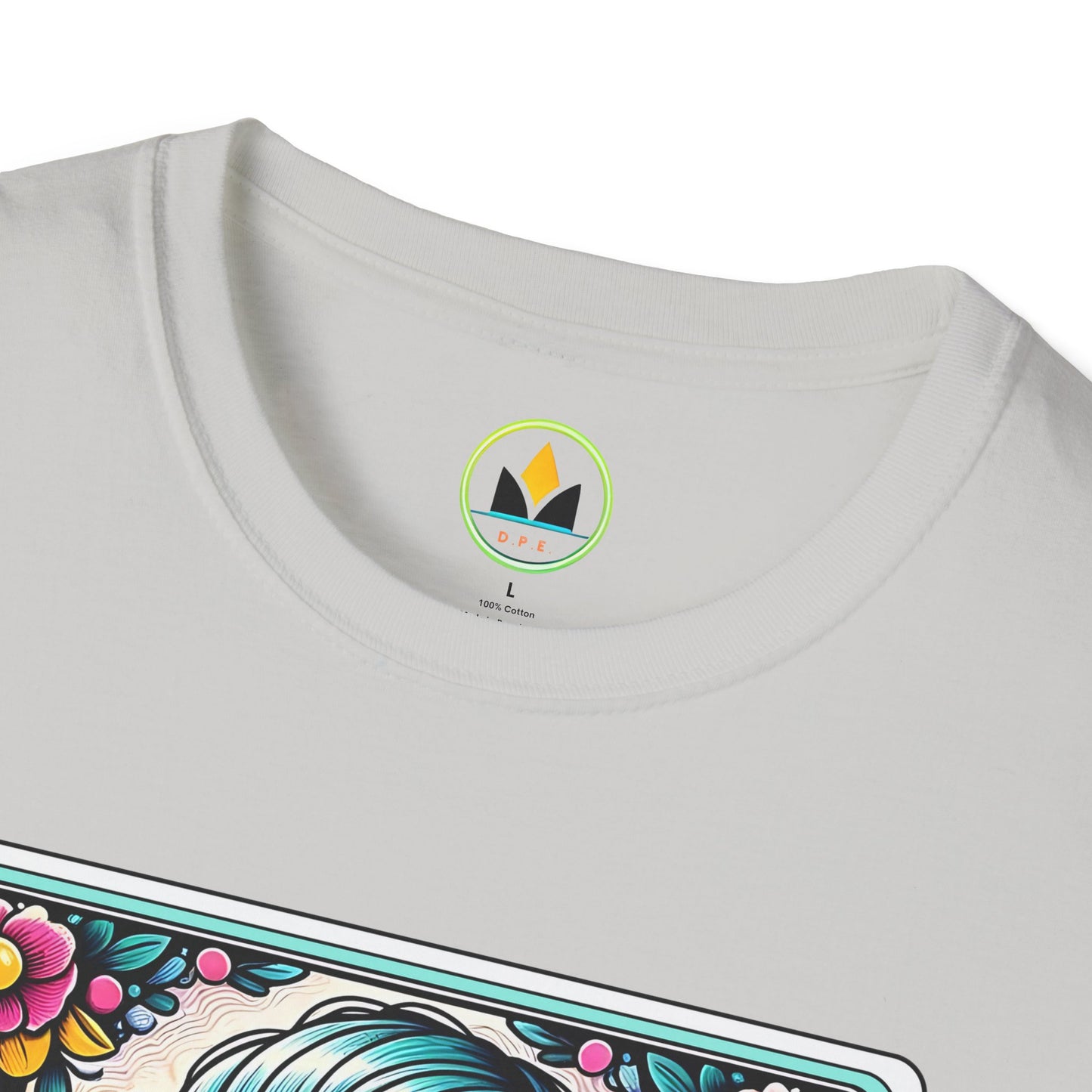 Vibrant Sugar Skull T-Shirt - Unique Spooky Halloween Apparel Inspired by Dia de los Muertos