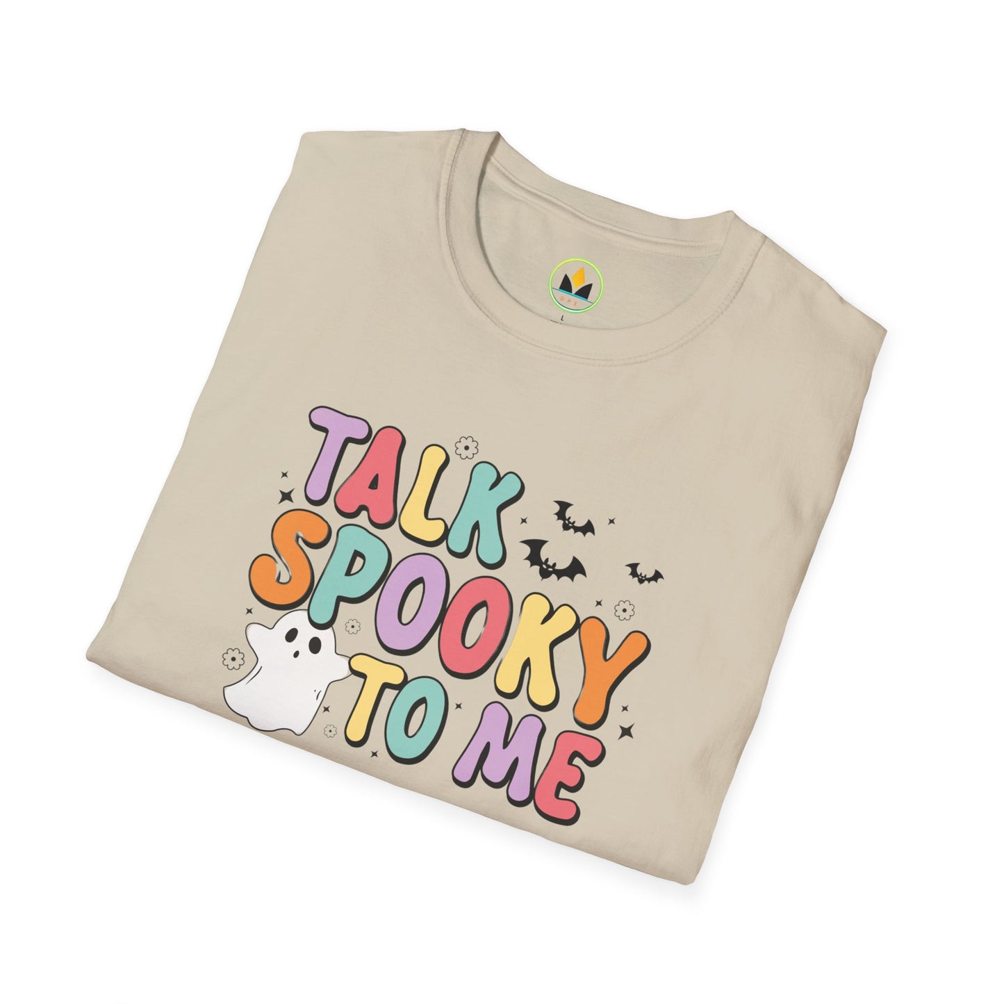Talk Spooky To Me – Cute Pastel Ghost Halloween T‑Shirt for Spooky Season Lovers