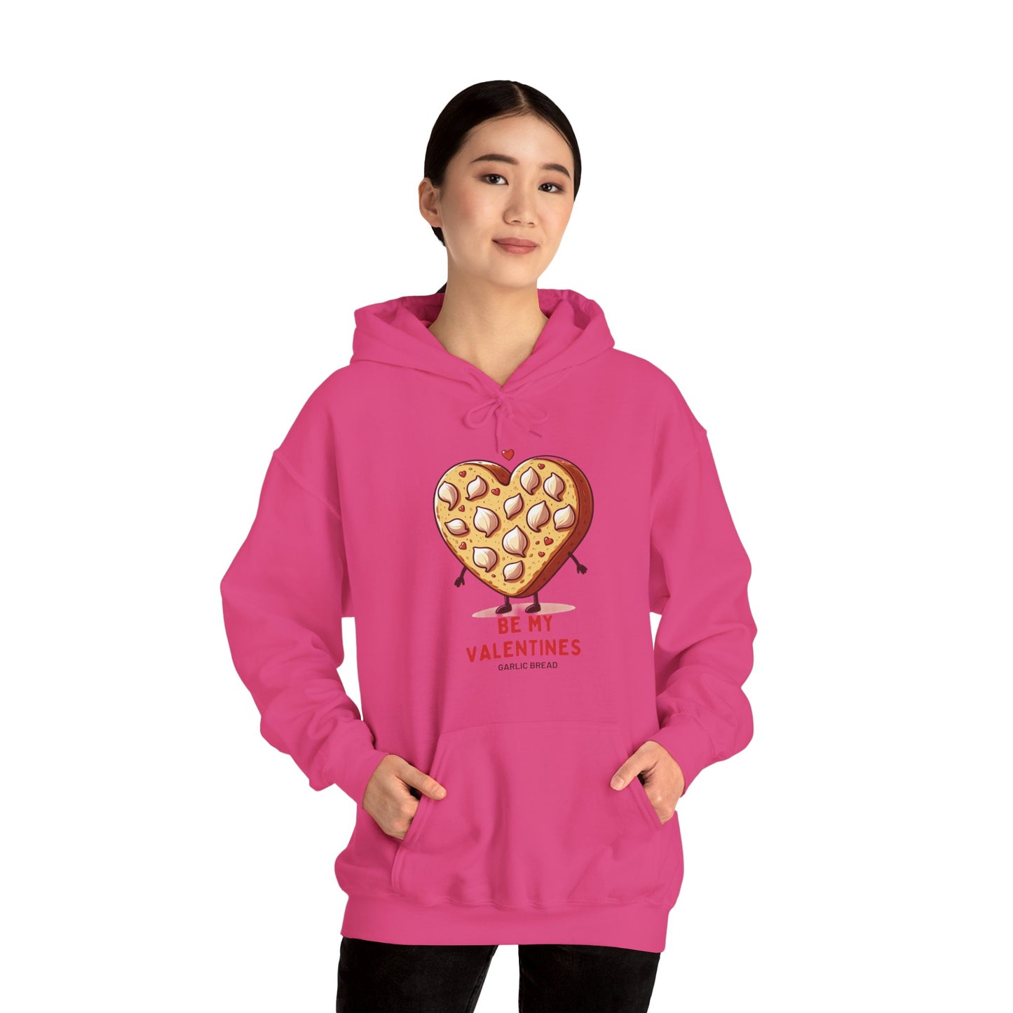 Garlic Bread Heart Hoodie Be My Valentines Unisex Sweatshirt - Funny Foodie Gift