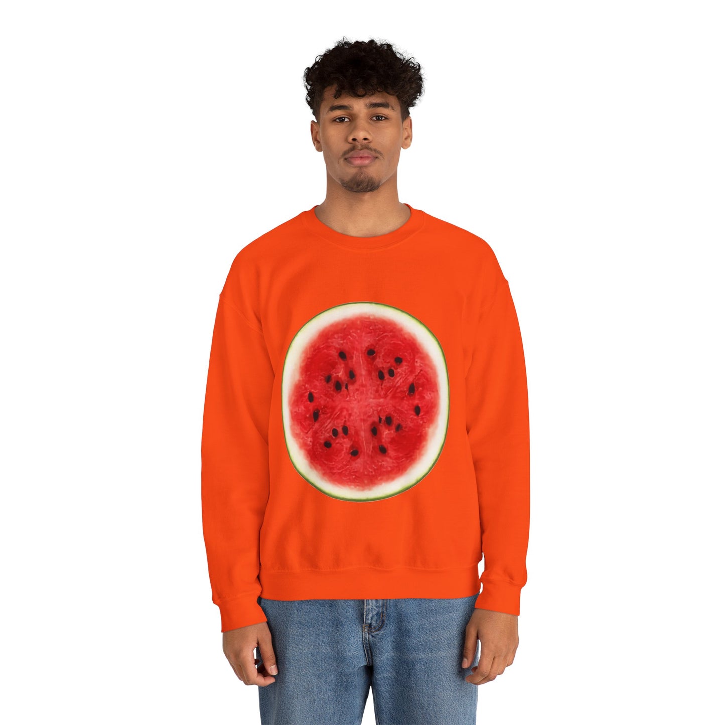 Watermelon Lazy Halloween Costume Sweatshirt | Funny Fruit Crewneck | Unisex Foodie Pullover