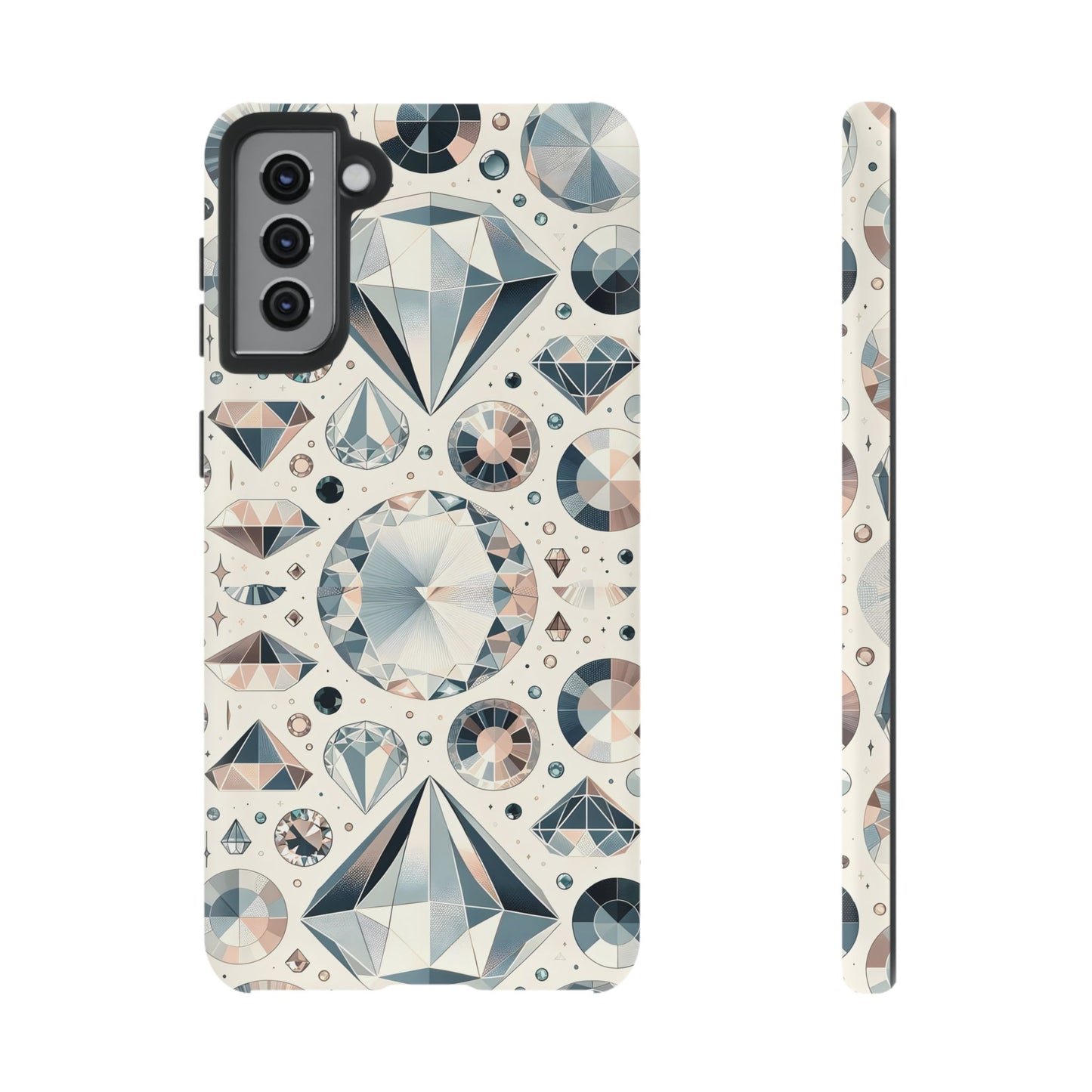 Diamond Pattern iPhone Case | Dual Layer Tough Cover | Luxury Gemstone Print | Glossy or Matte Finish | Shockproof Polycarbonate & TPU Shell