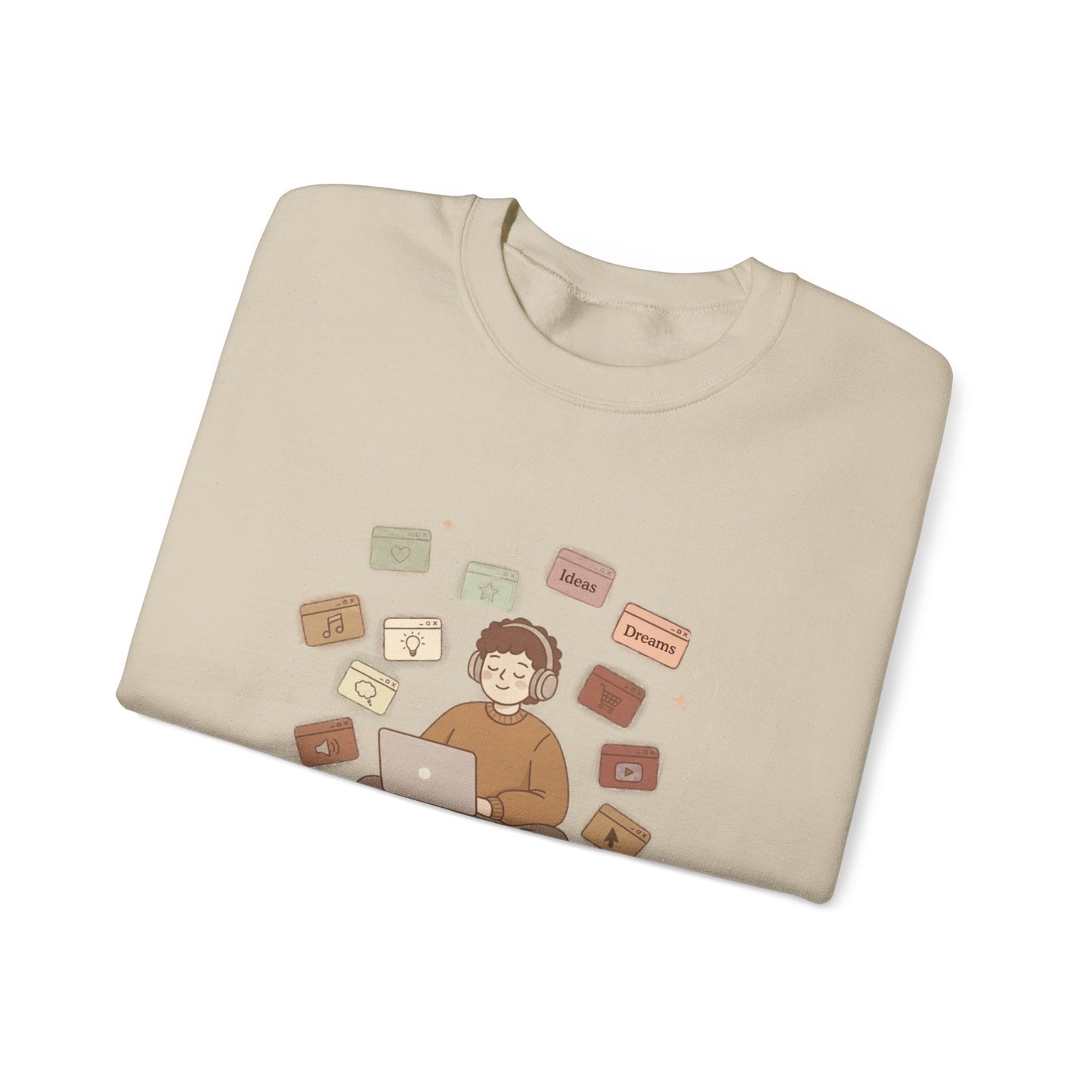 The "Balanced Chaos" Earth Tone ADHD Crewneck